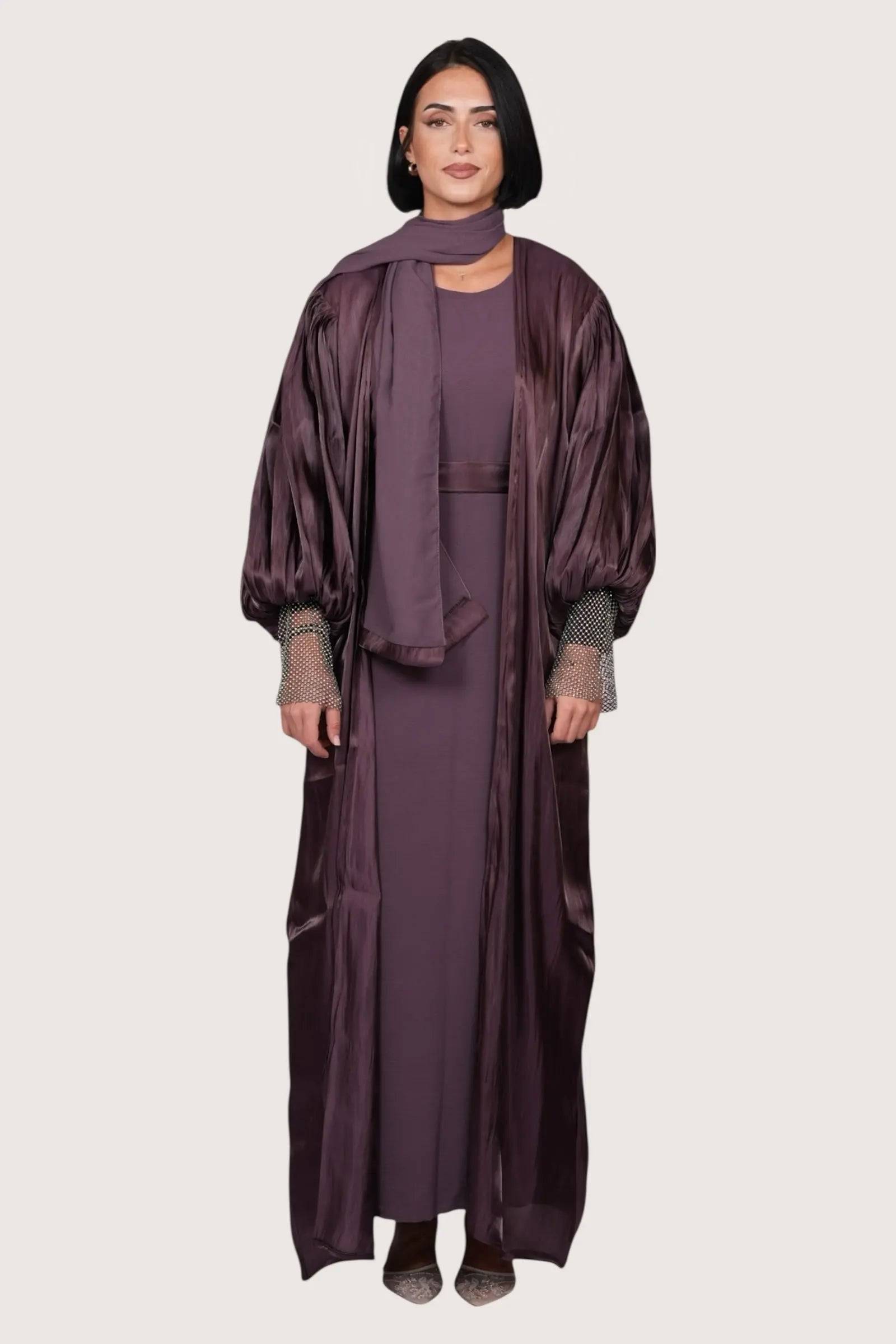 Ballon Abaya - eggplant - Losyana.Shop