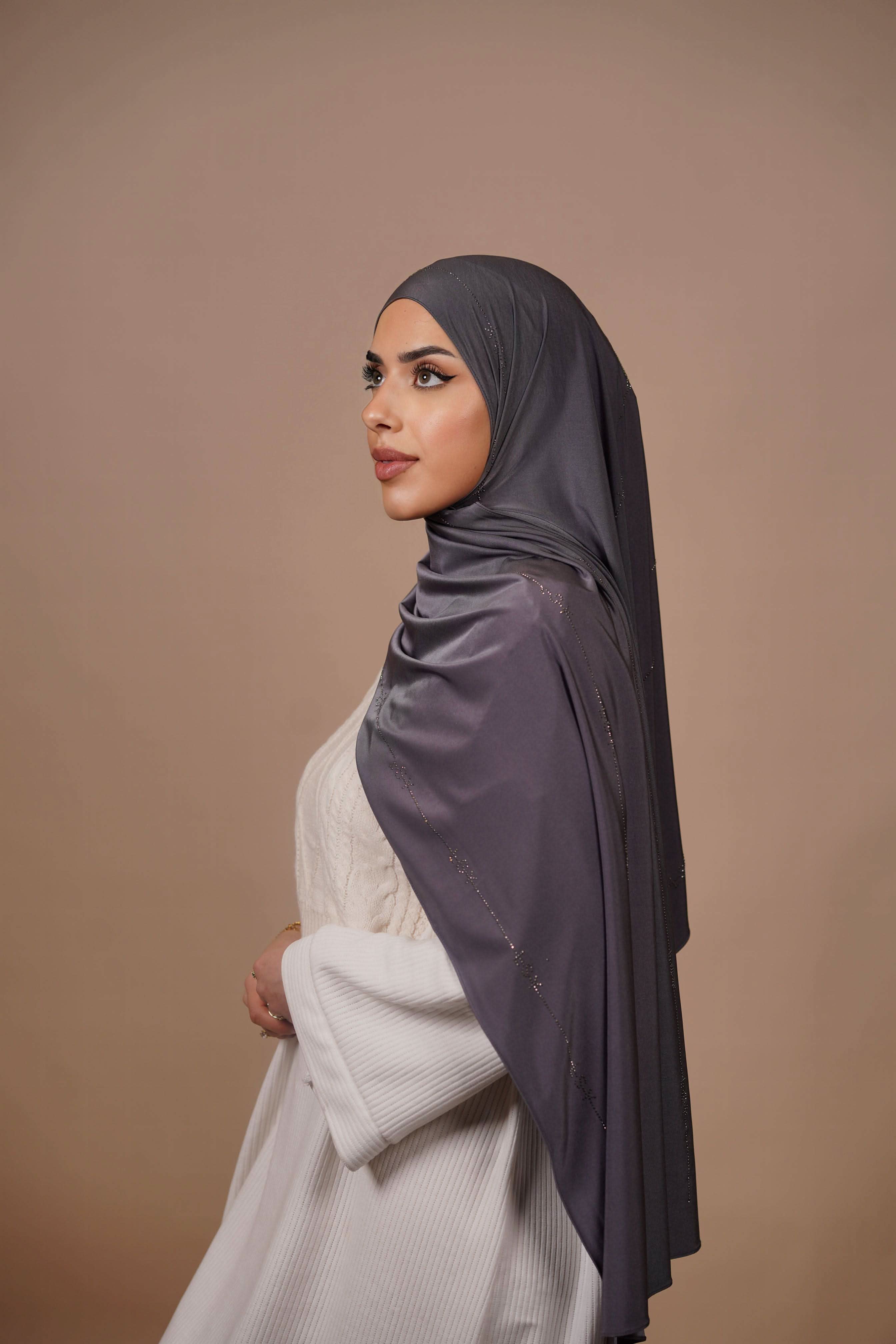 LSY Satin Premium Jersey - dark grey - Losyana.Shop