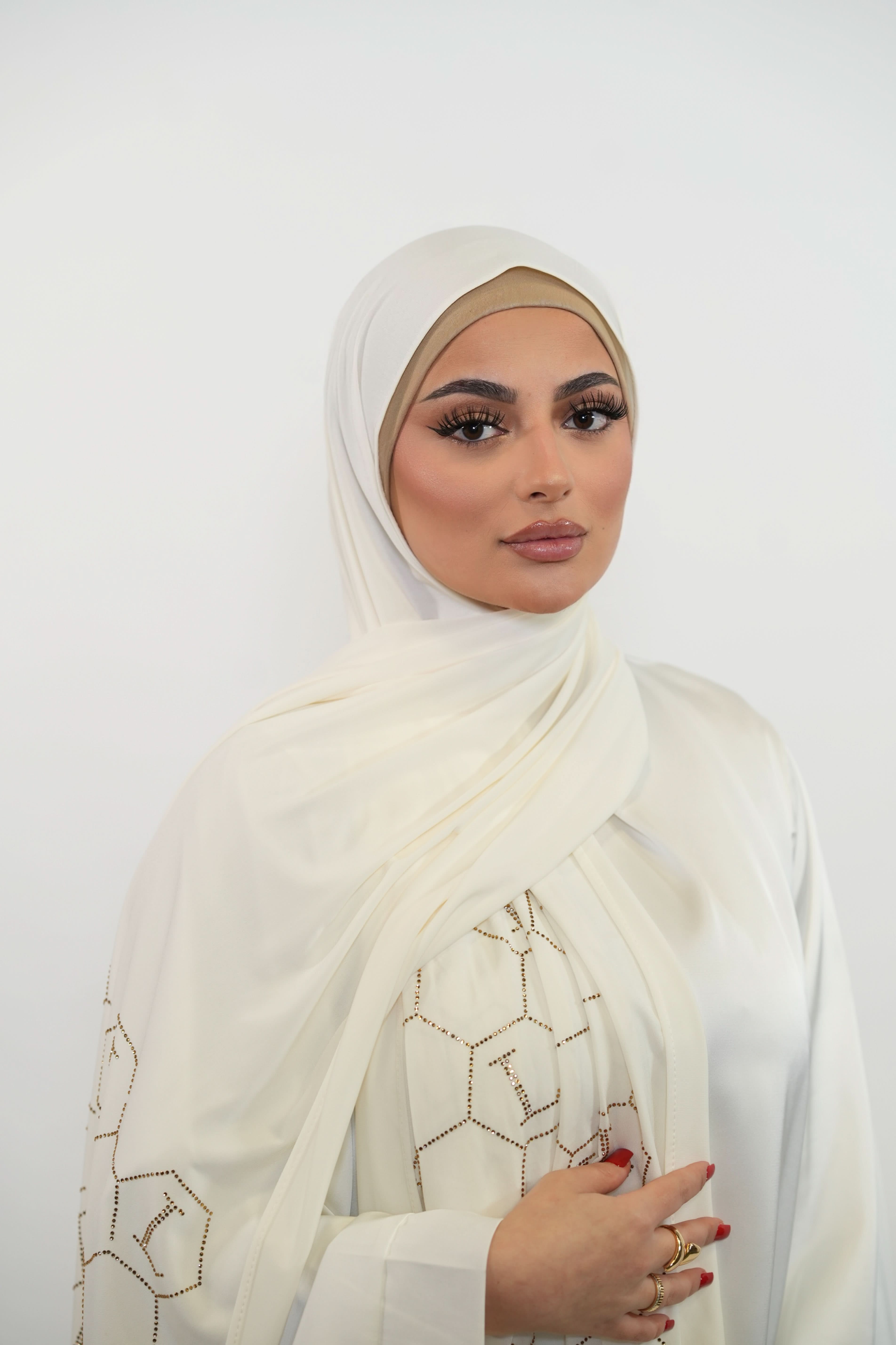 Premium Jersey Strass “L” - cream white - Losyana.Shop