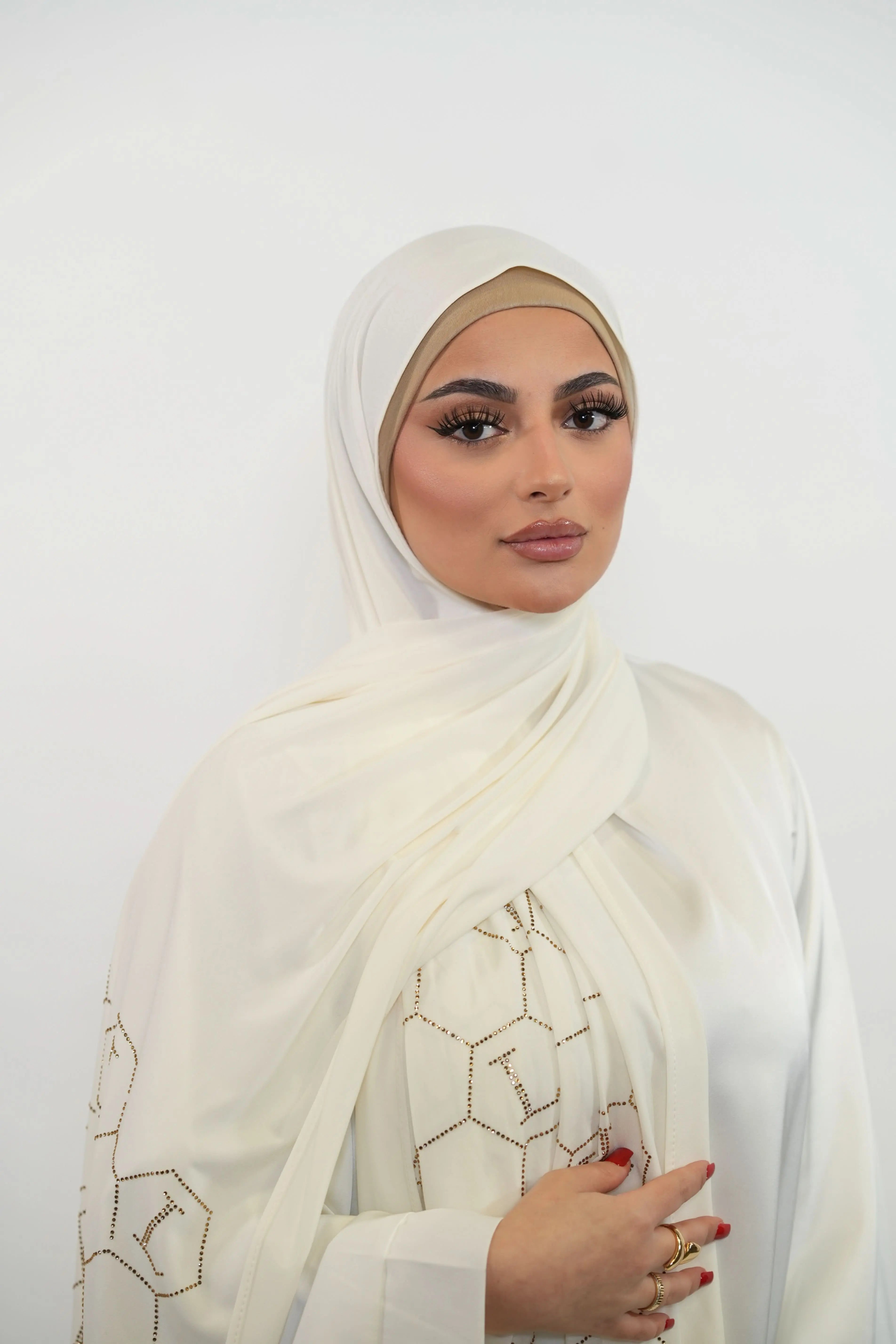Premium Jersey Strass “L” - cream white - Losyana.Shop