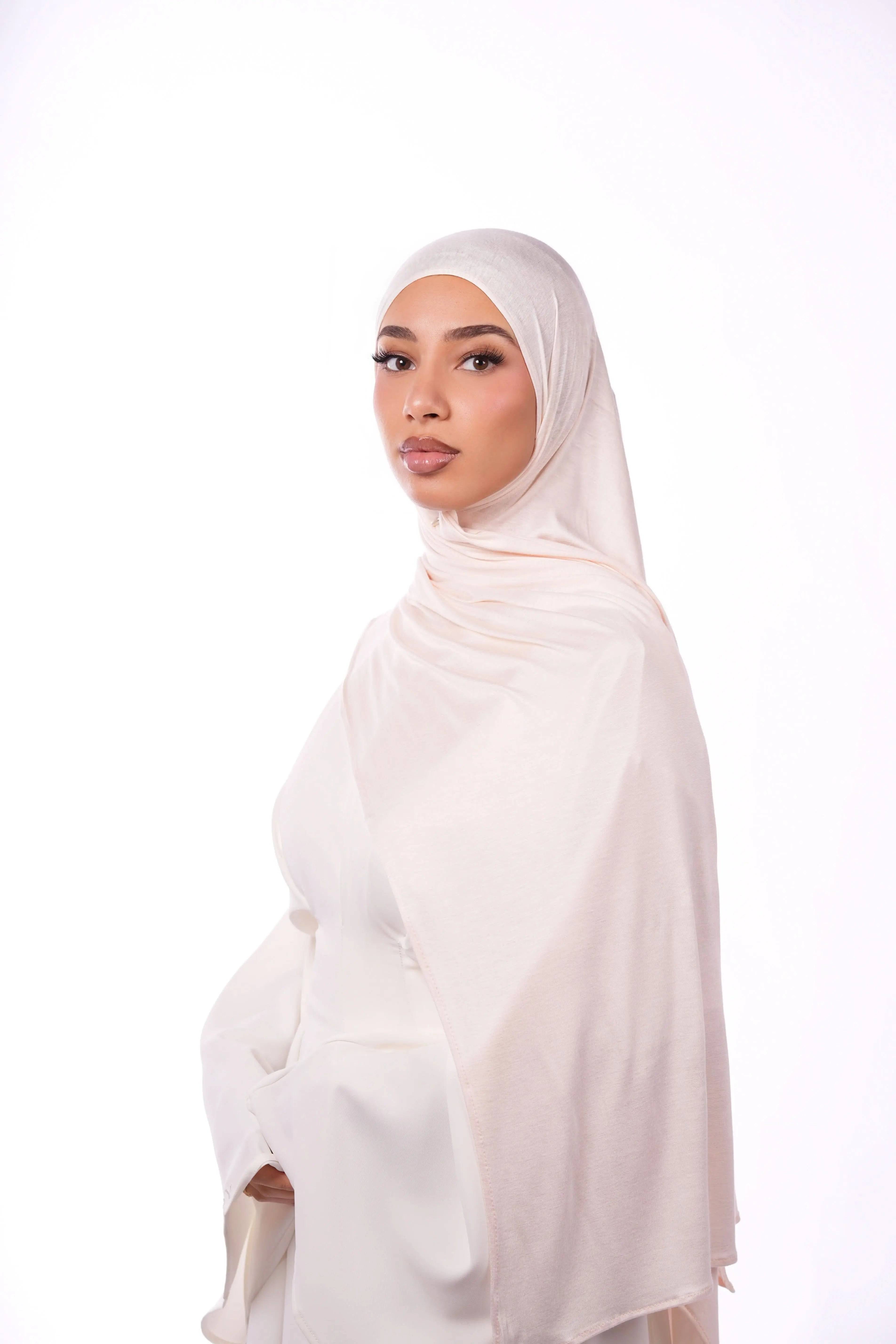 Bamboo Jersey - apricot white - Losyana.Shop
