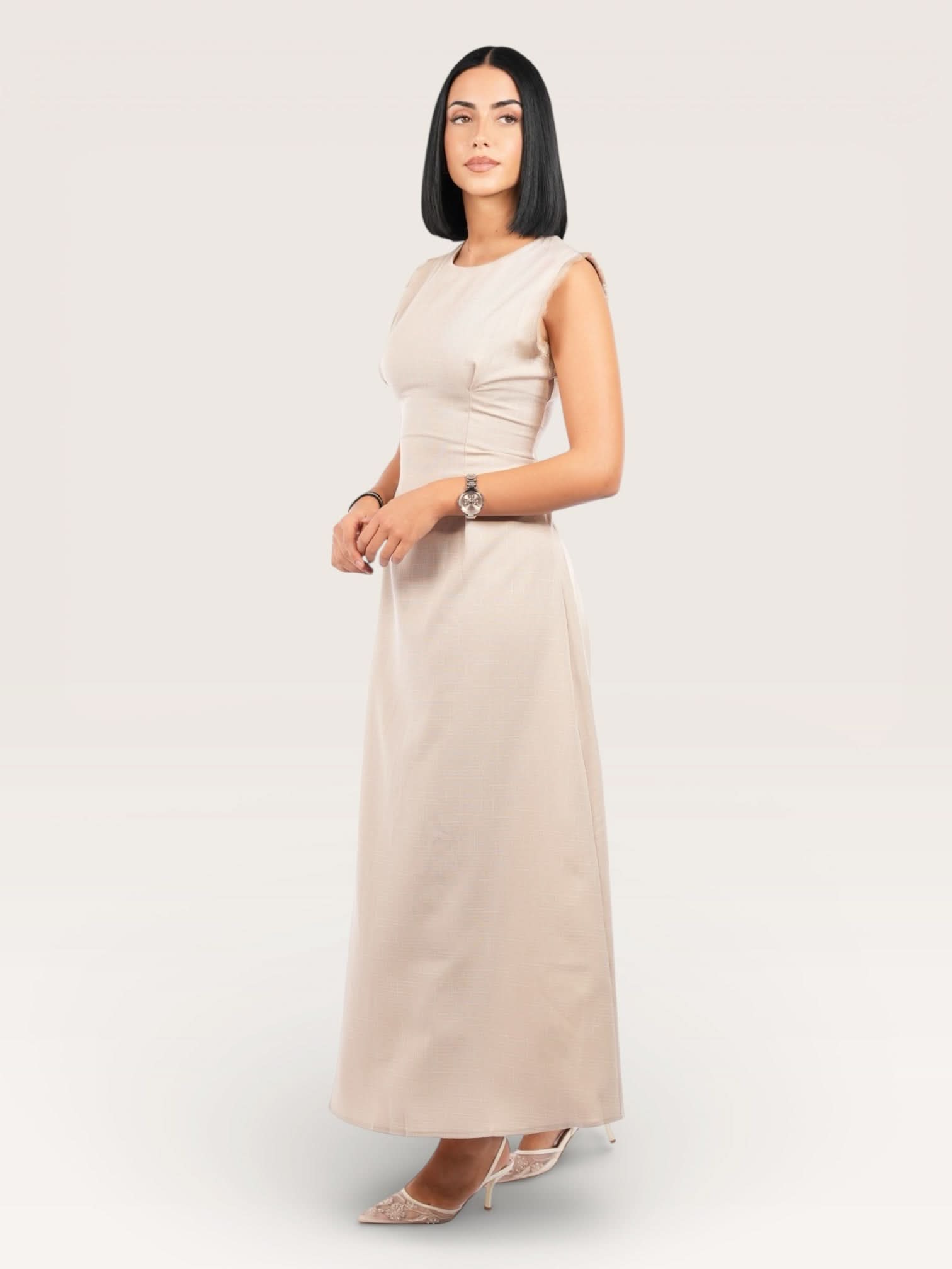 linen corset & kimono - beige - Losyana.Shop