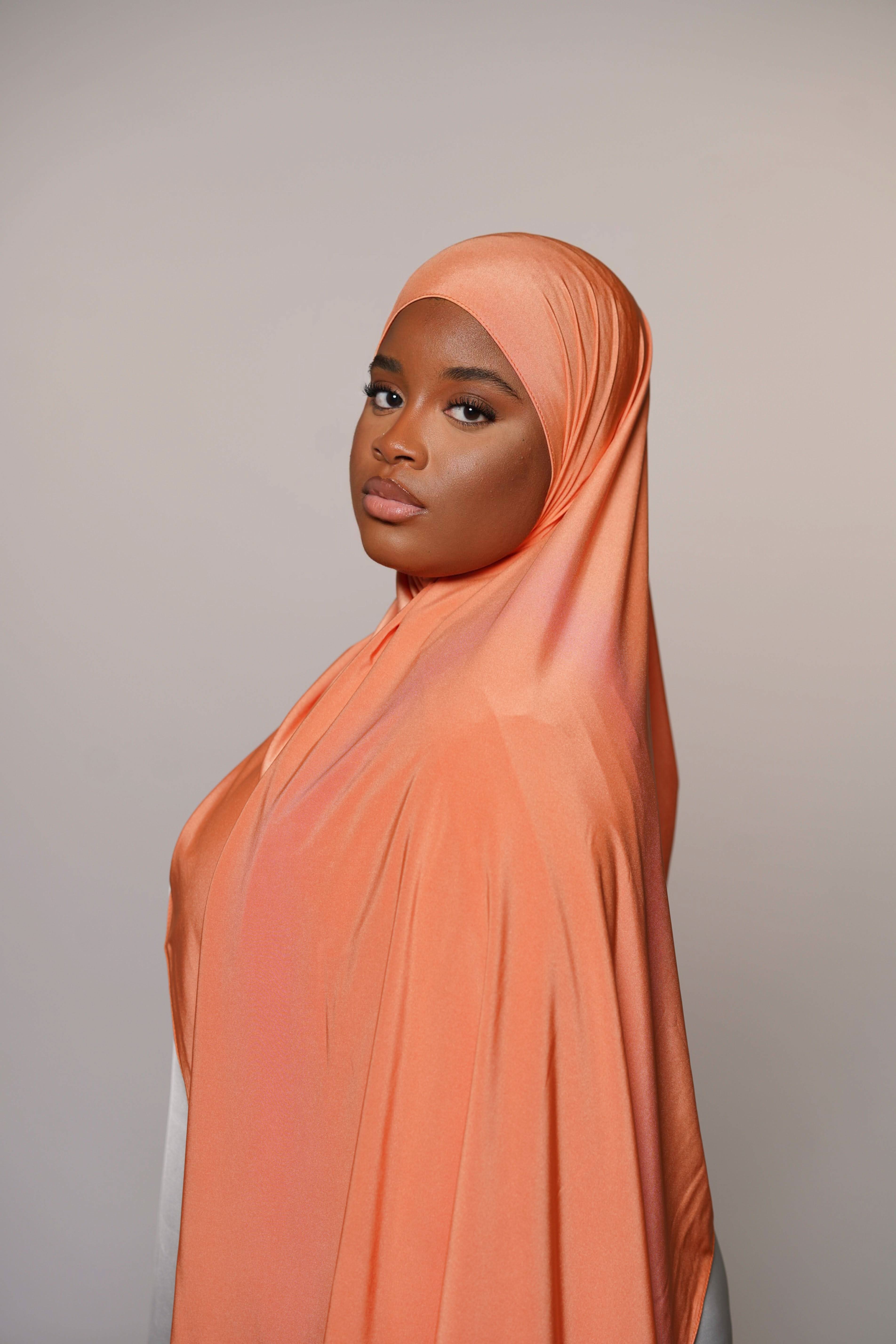 Satin premium jersey - light orange - Losyana.Shop