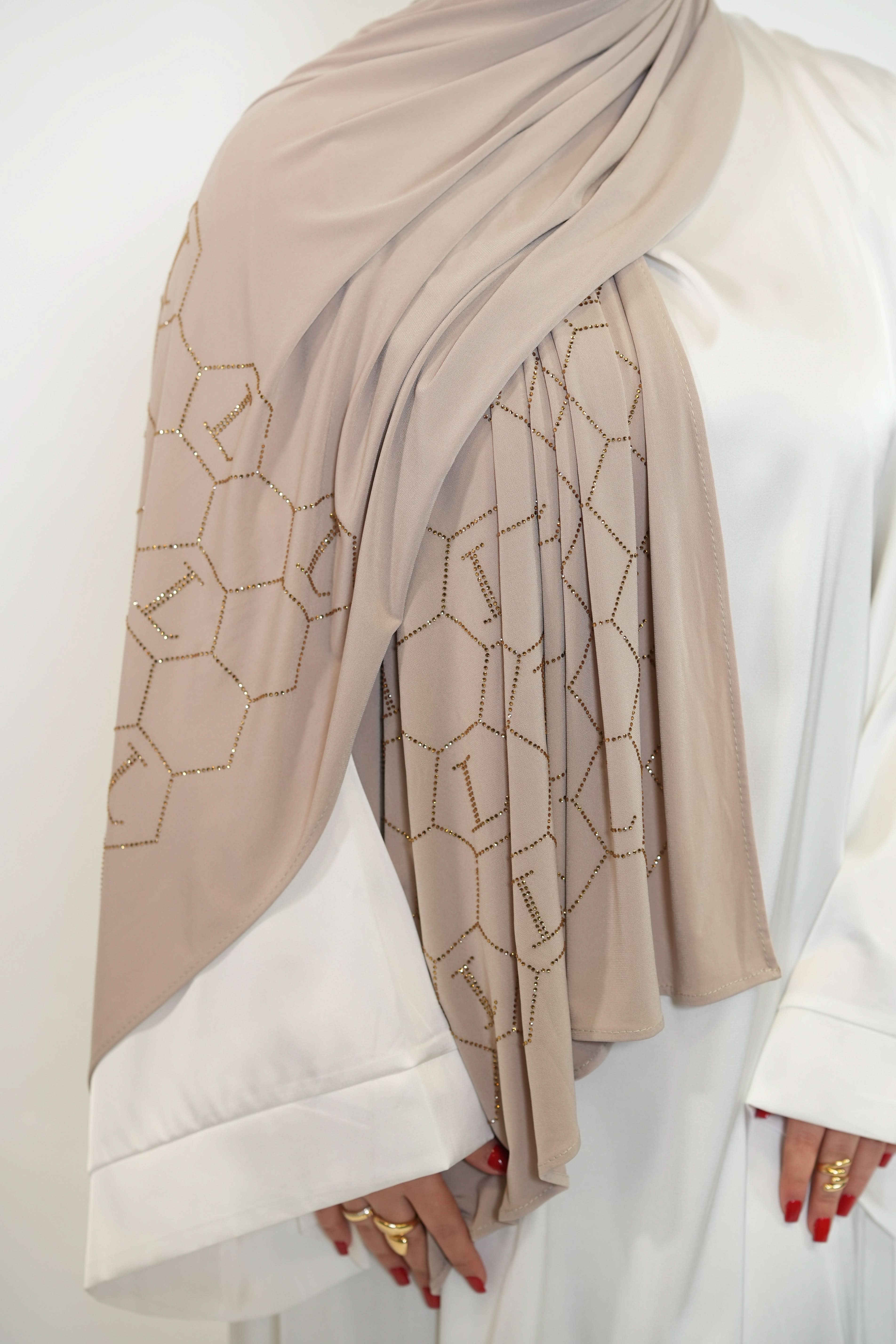 Premium Jersey Strass “L” - light beige - Losyana.Shop