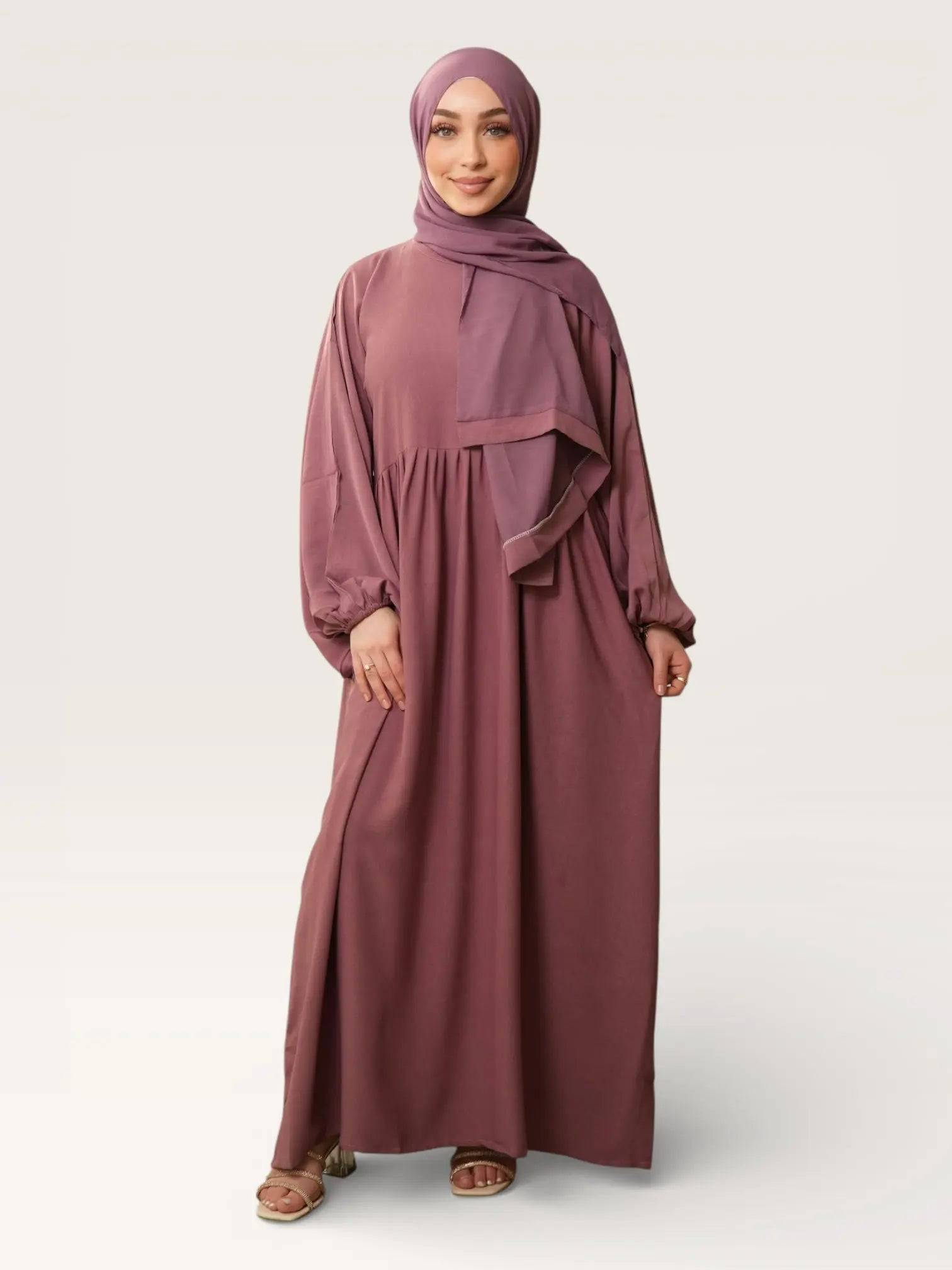 Medina abaya - dark rose - Losyana.Shop