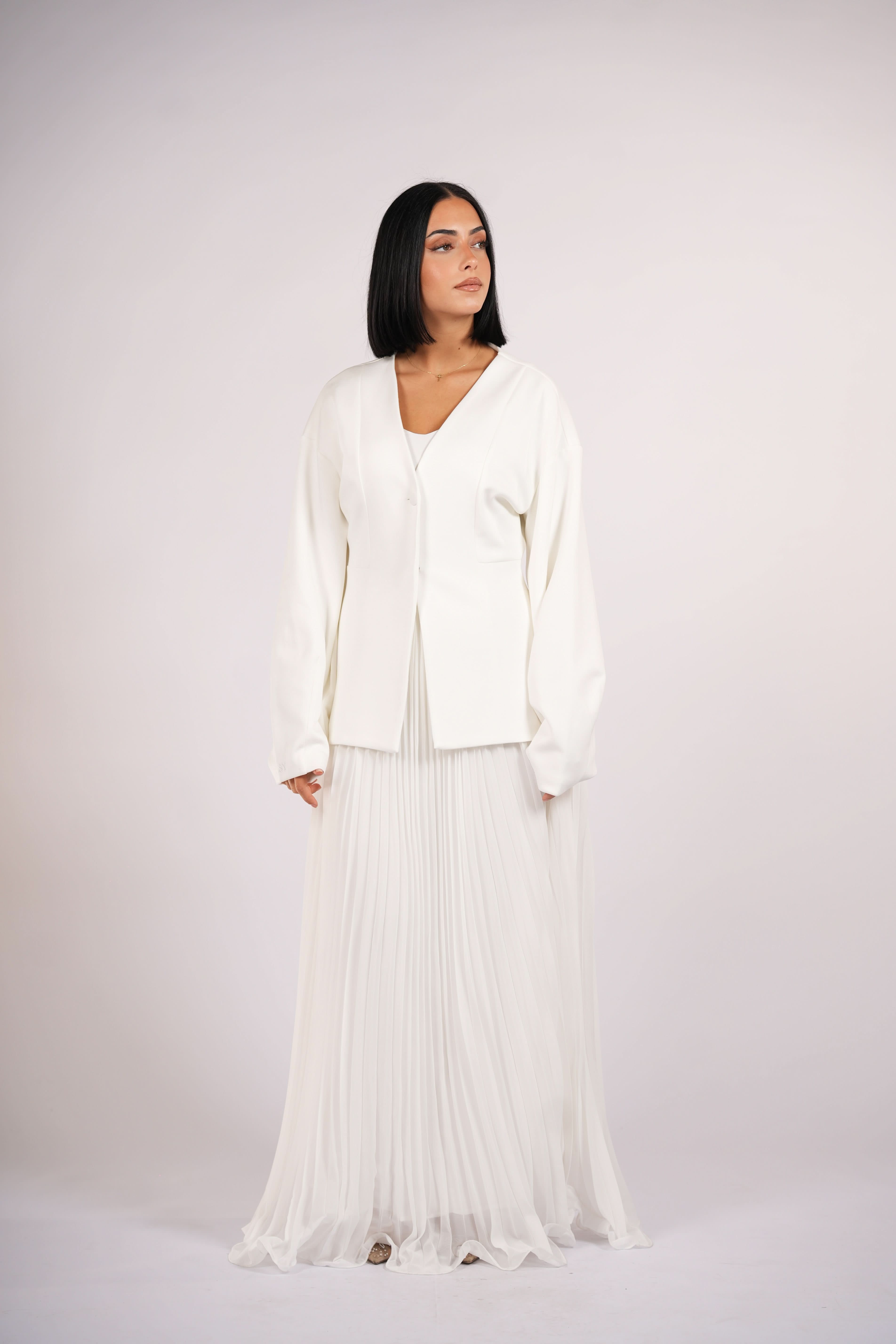 plisse skirt - white - Losyana.Shop