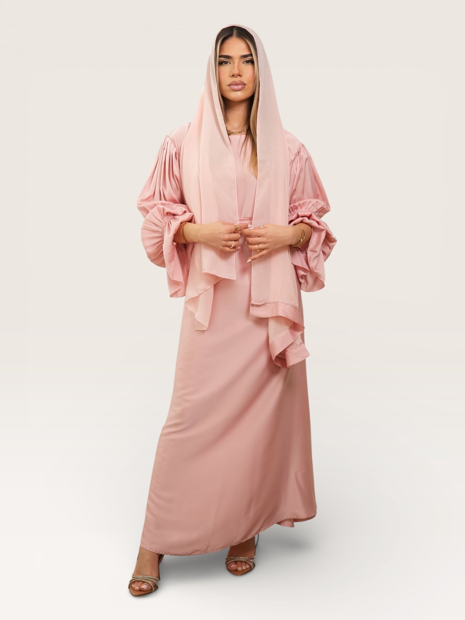Amal satin abaya - flower