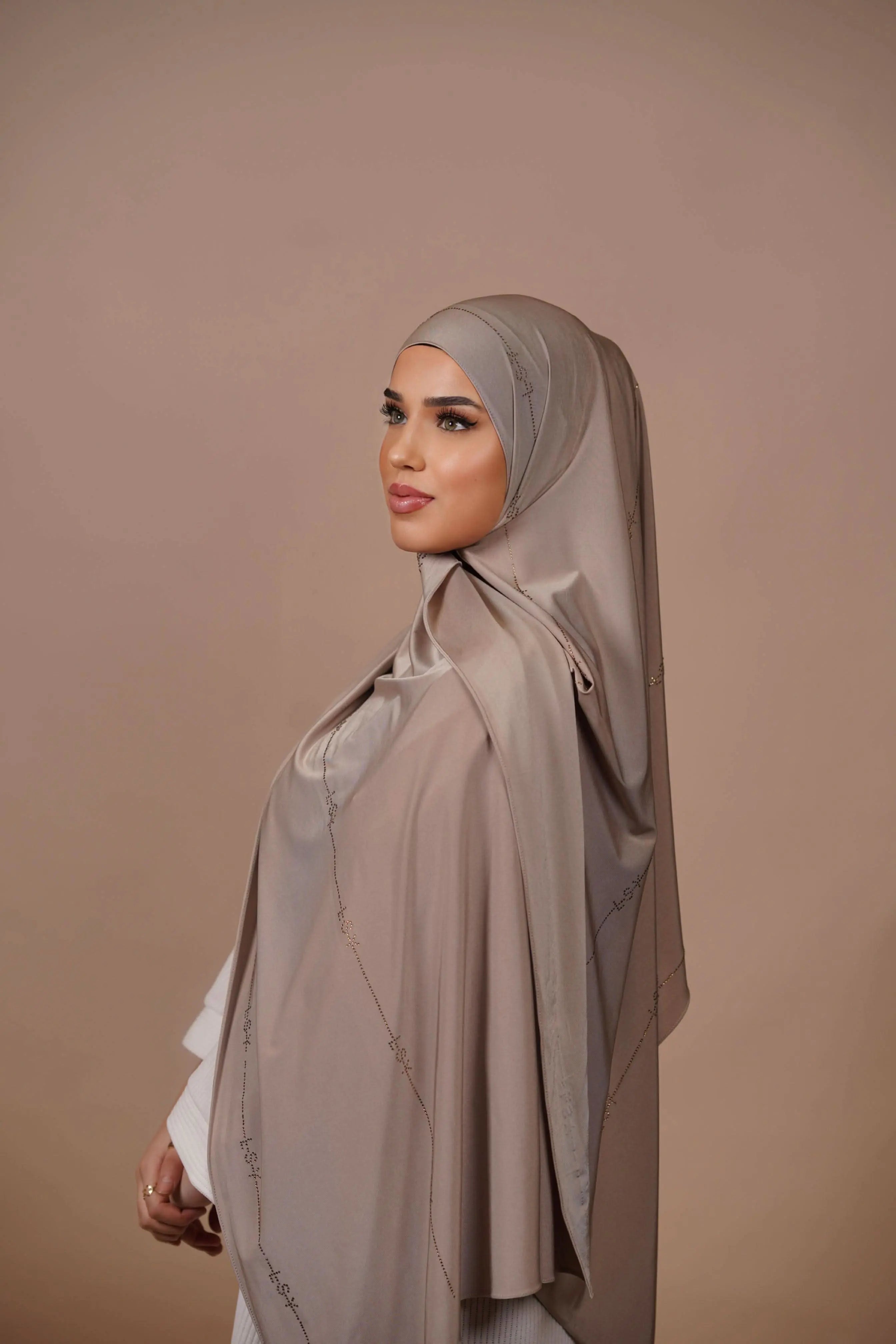 LSY Satin Premium Jersey - dark beige - Losyana.Shop