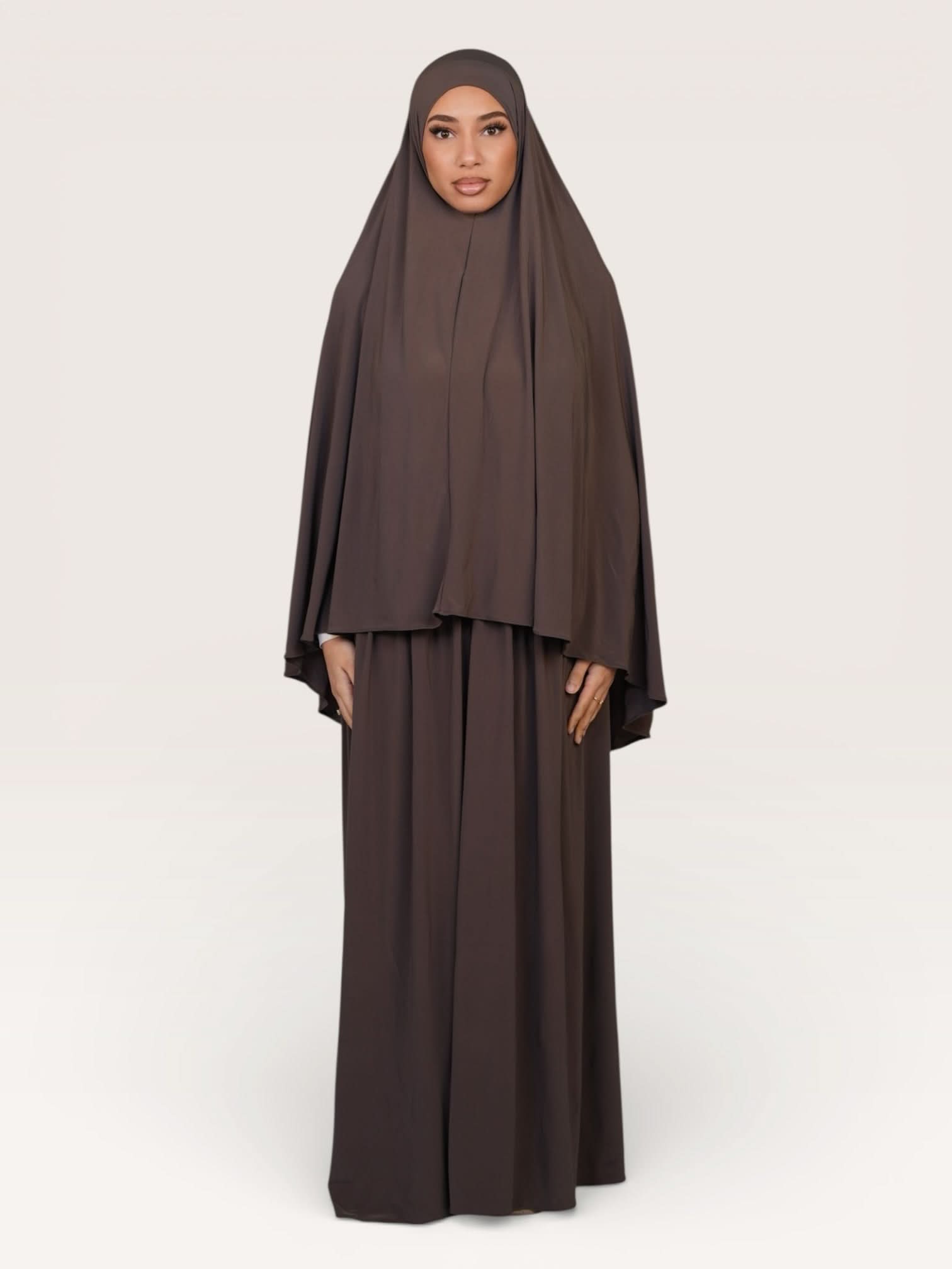 premium khimar set - mocca