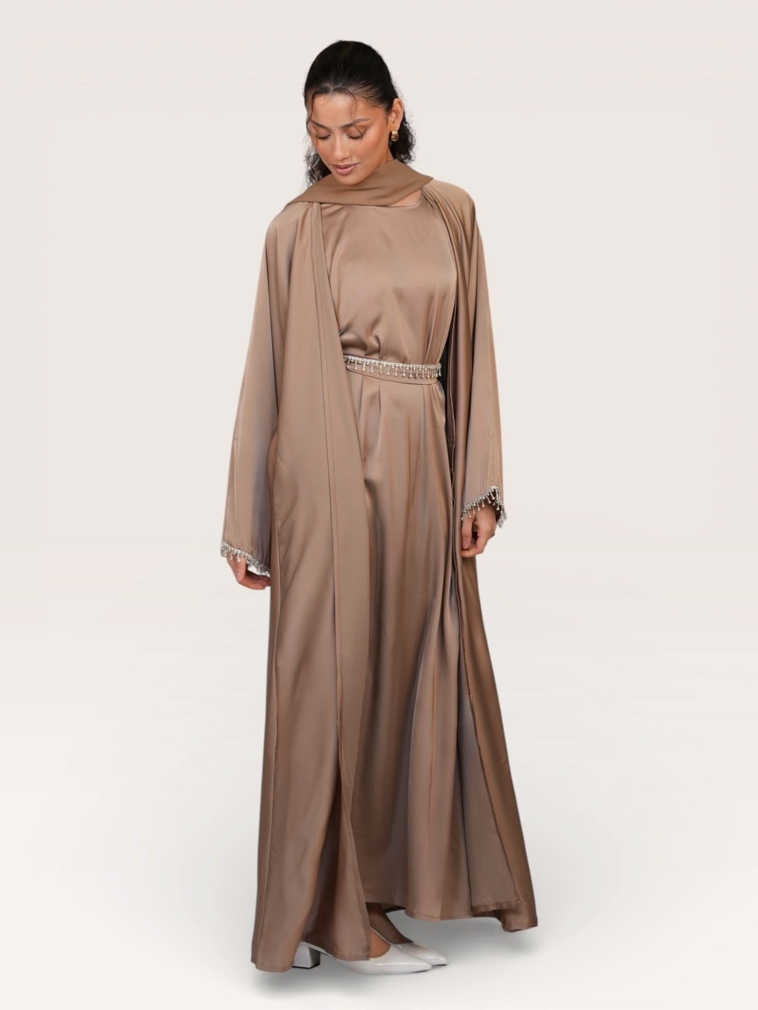 zara abaya - beige - Losyana.Shop
