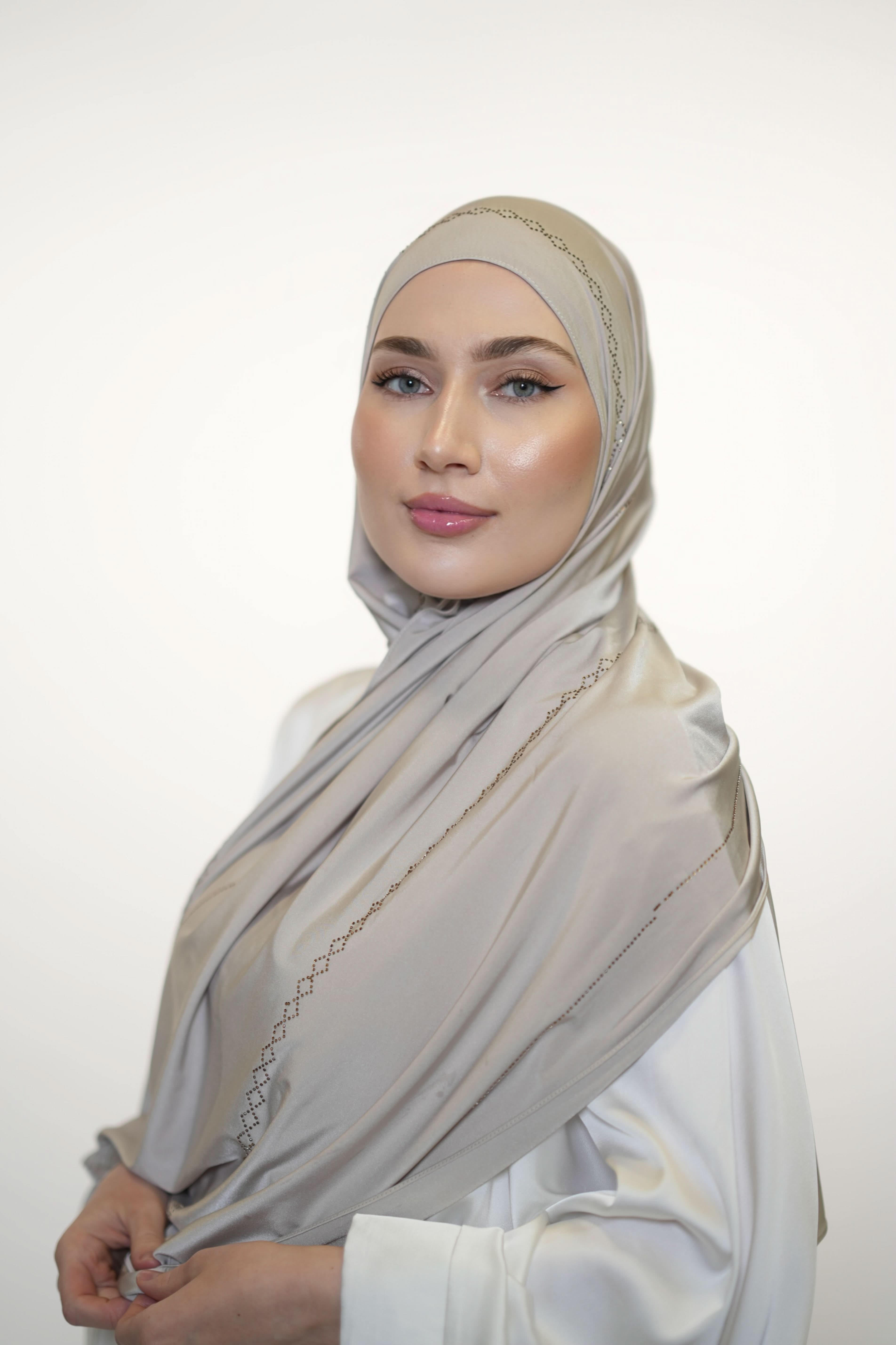 Diamond Satin premium Jersey - grey beige - Losyana.Shop