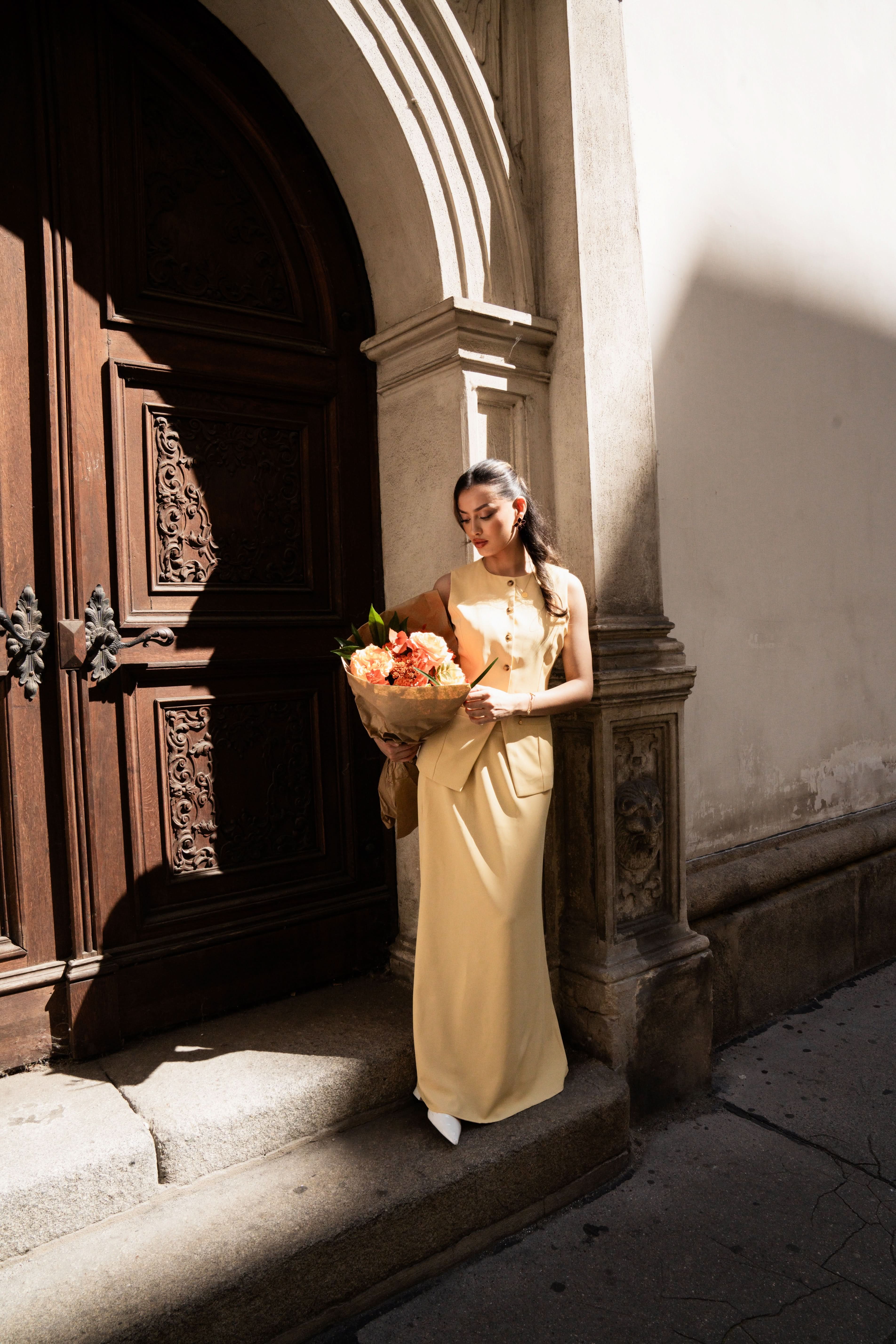 old vienna vest - butter yellow - Losyana.Shop