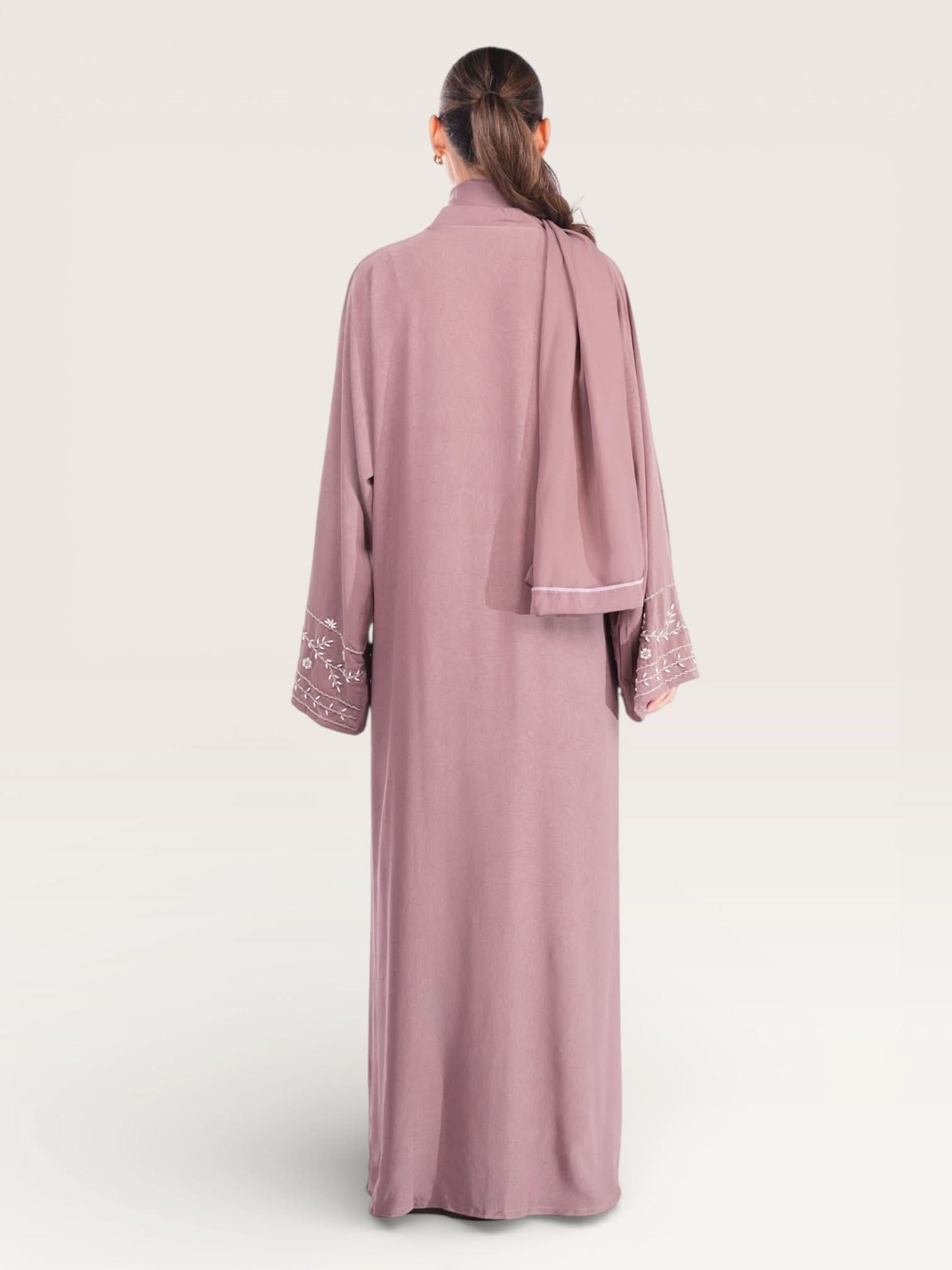 floral abaya - rose - Losyana.Shop