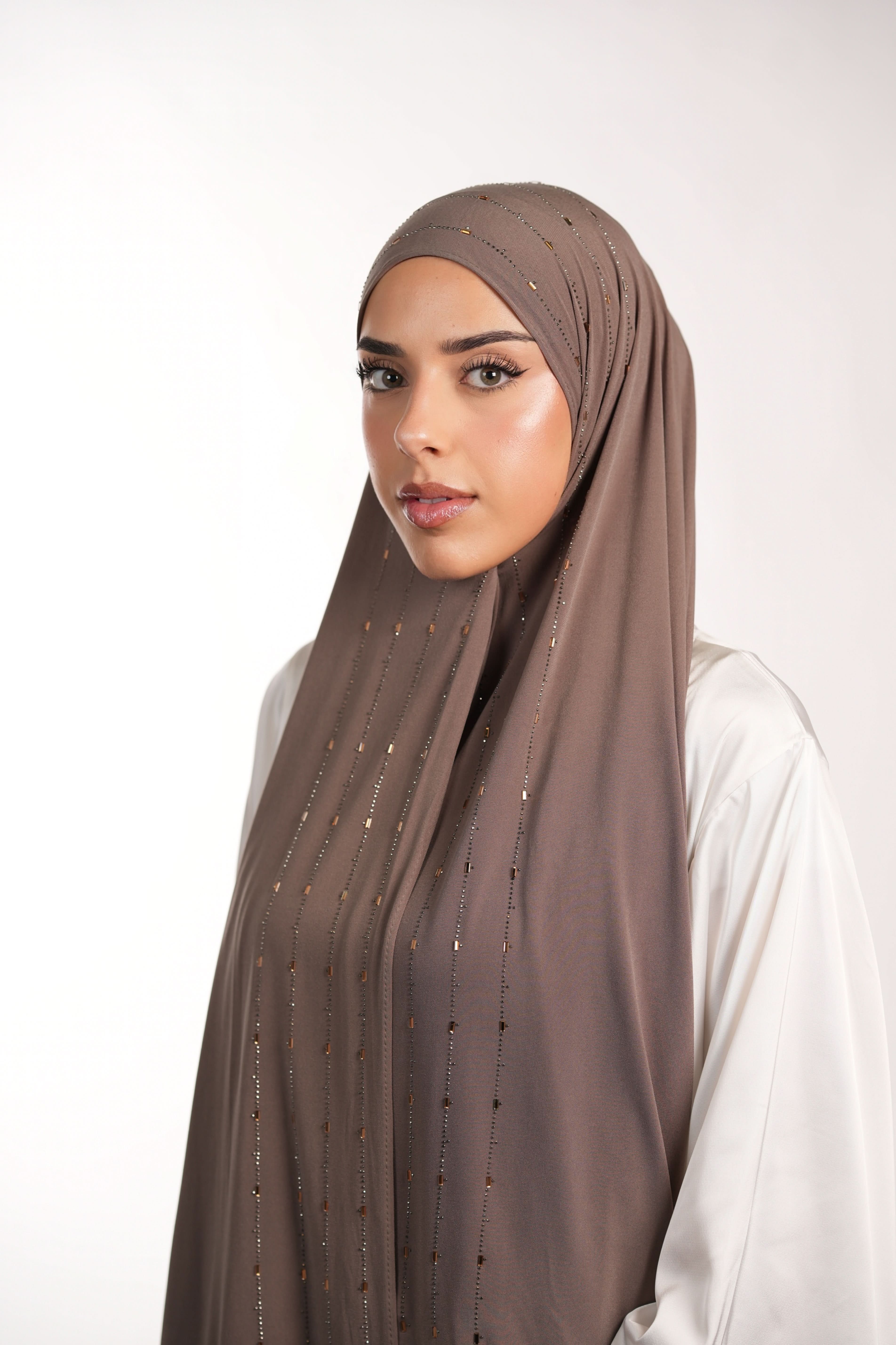 Premium Jersey Strass - mocca - Losyana.Shop