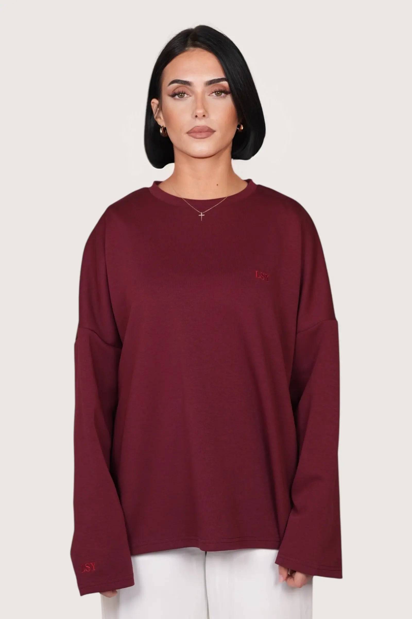 LSY longsleeve - bordeaux - Losyana.Shop