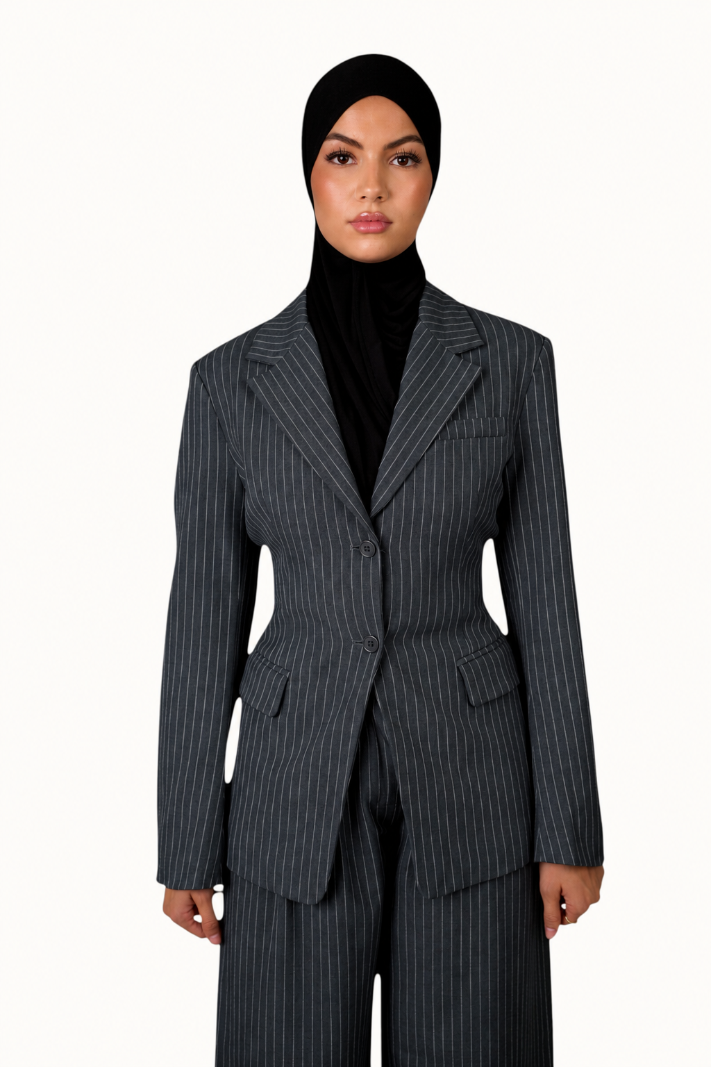 Pinstripe blazer - grey