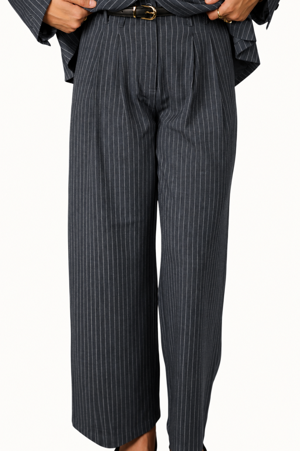 Pinstripe trousers - grey