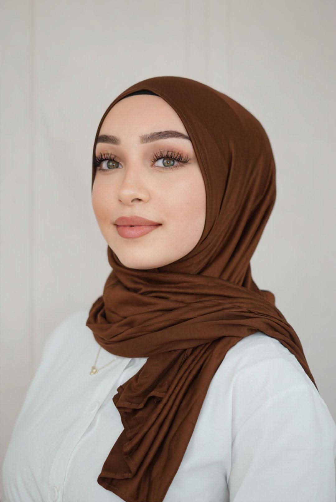 Jersey Hijab to go- brown - Losyana.Shop