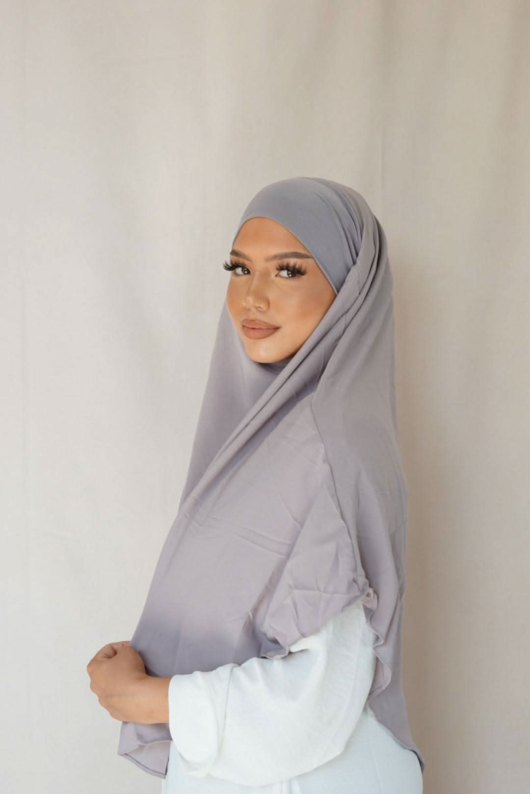 Short Khimar - Grey - Losyana.Shop