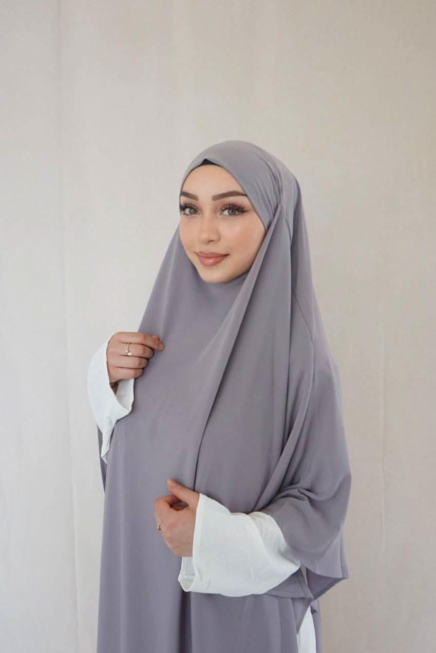 Khimar Medina Seide - Light grey - Losyana.Shop