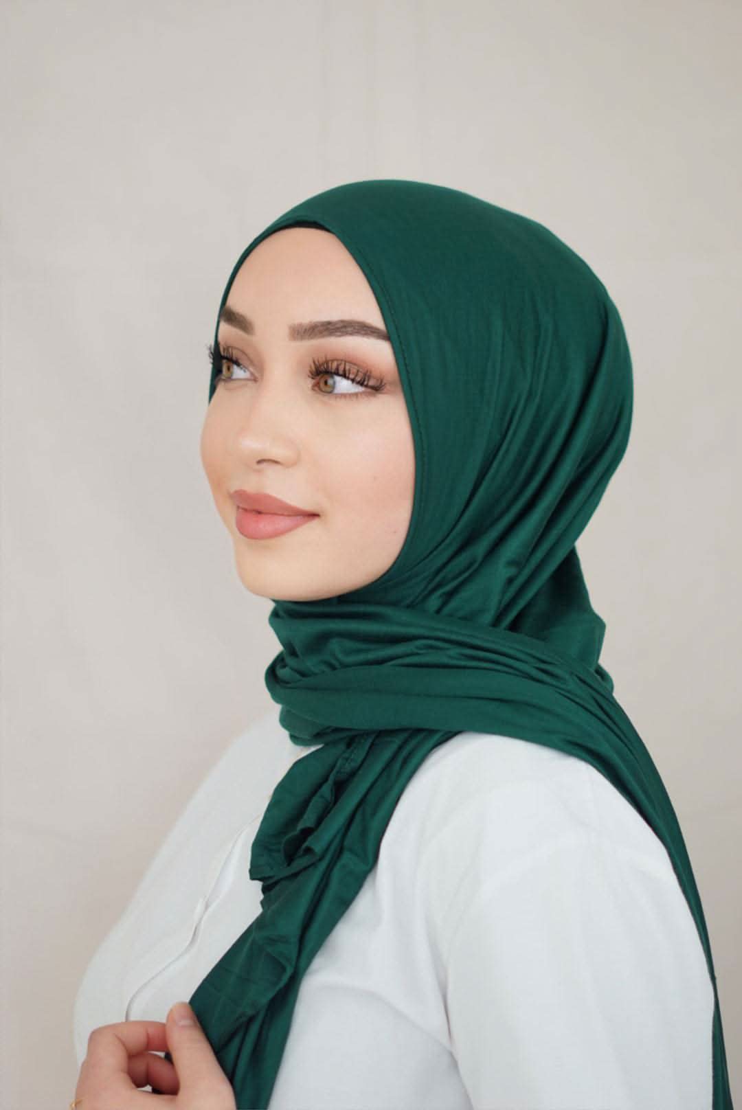 Jersey Hijab to go - dark green - Losyana.Shop