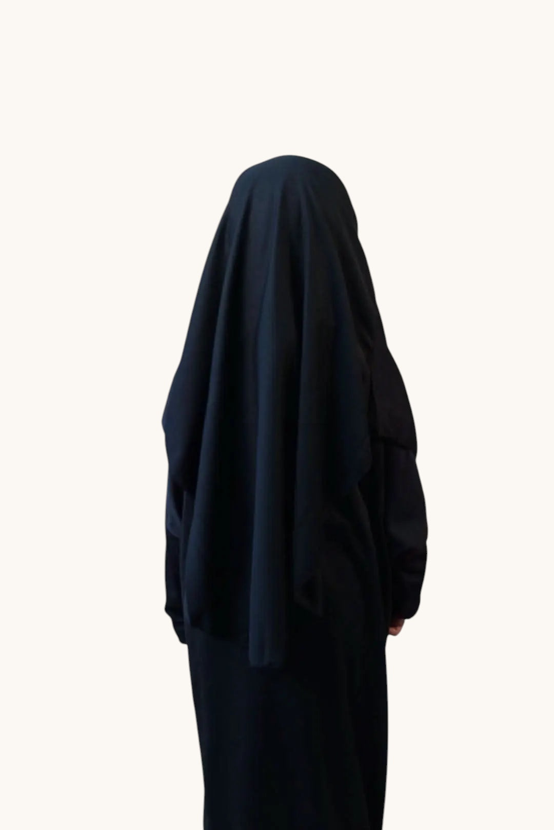 LOSYANA black jersey prayer dress for children, featuring a soft, comfortable fit for daily prayer.