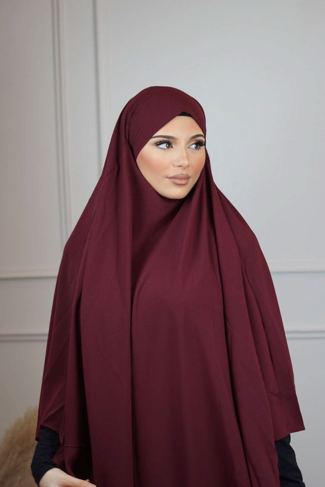 Khimar Medina Seide - Wine Red - Losyana.Shop