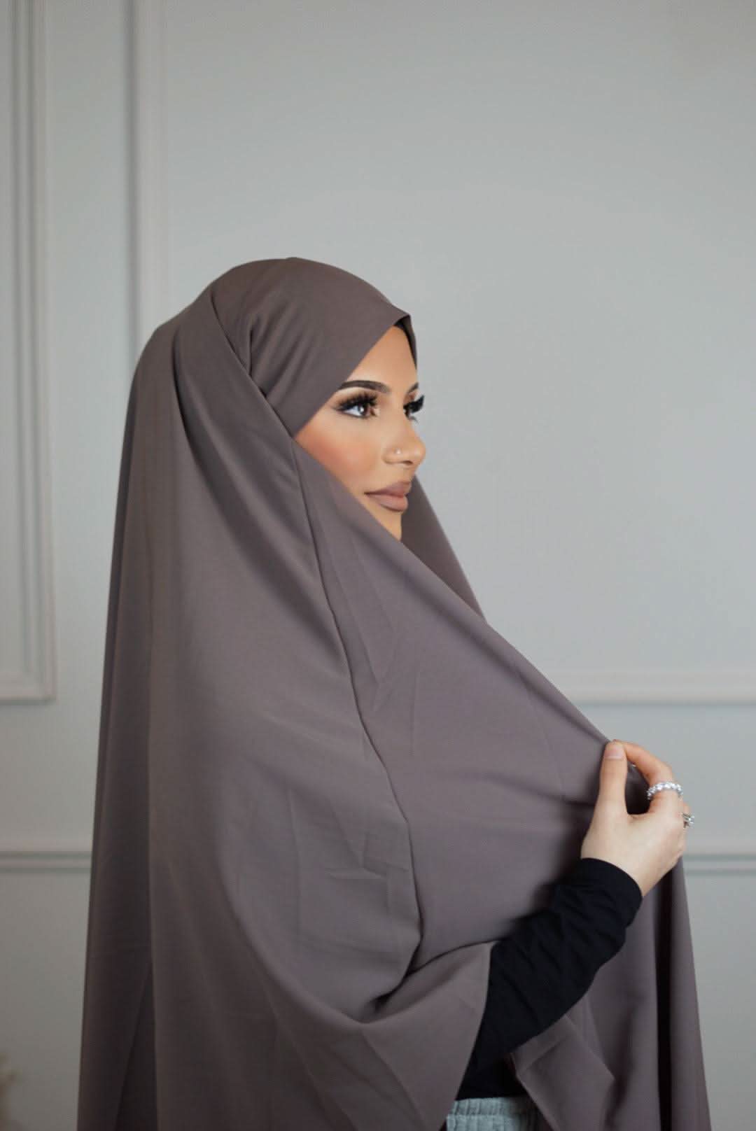Khimar Medina Seide - Mocca Brown - Losyana.Shop