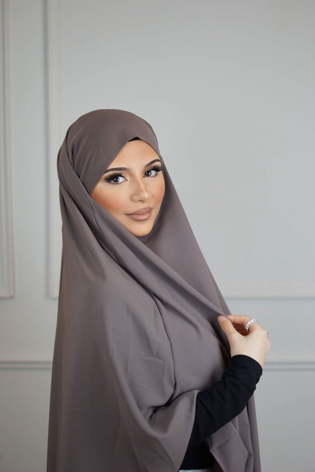 Khimar Medina Seide - Mocca Brown - Losyana.Shop
