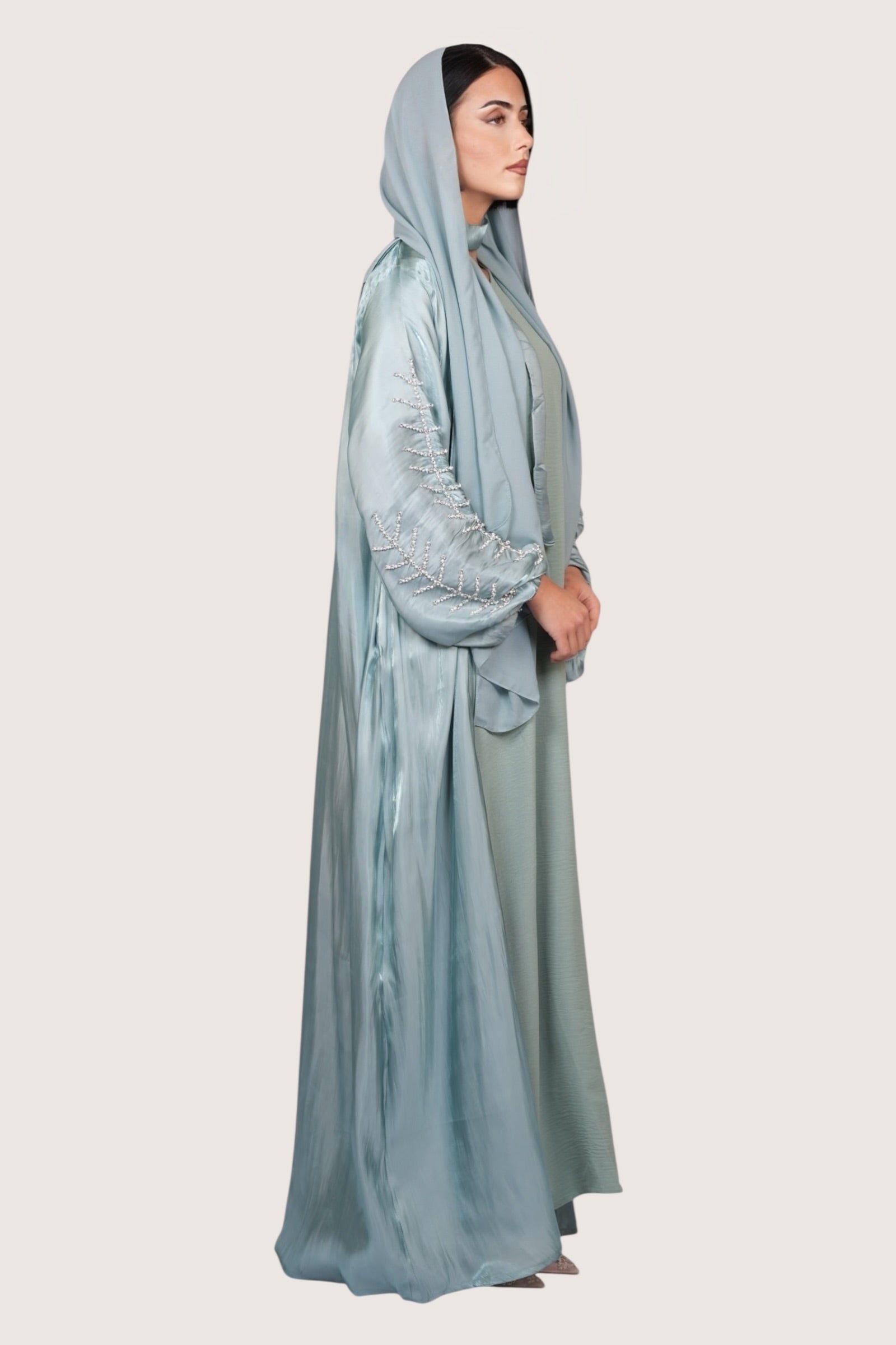 Pearl Abaya - light blue