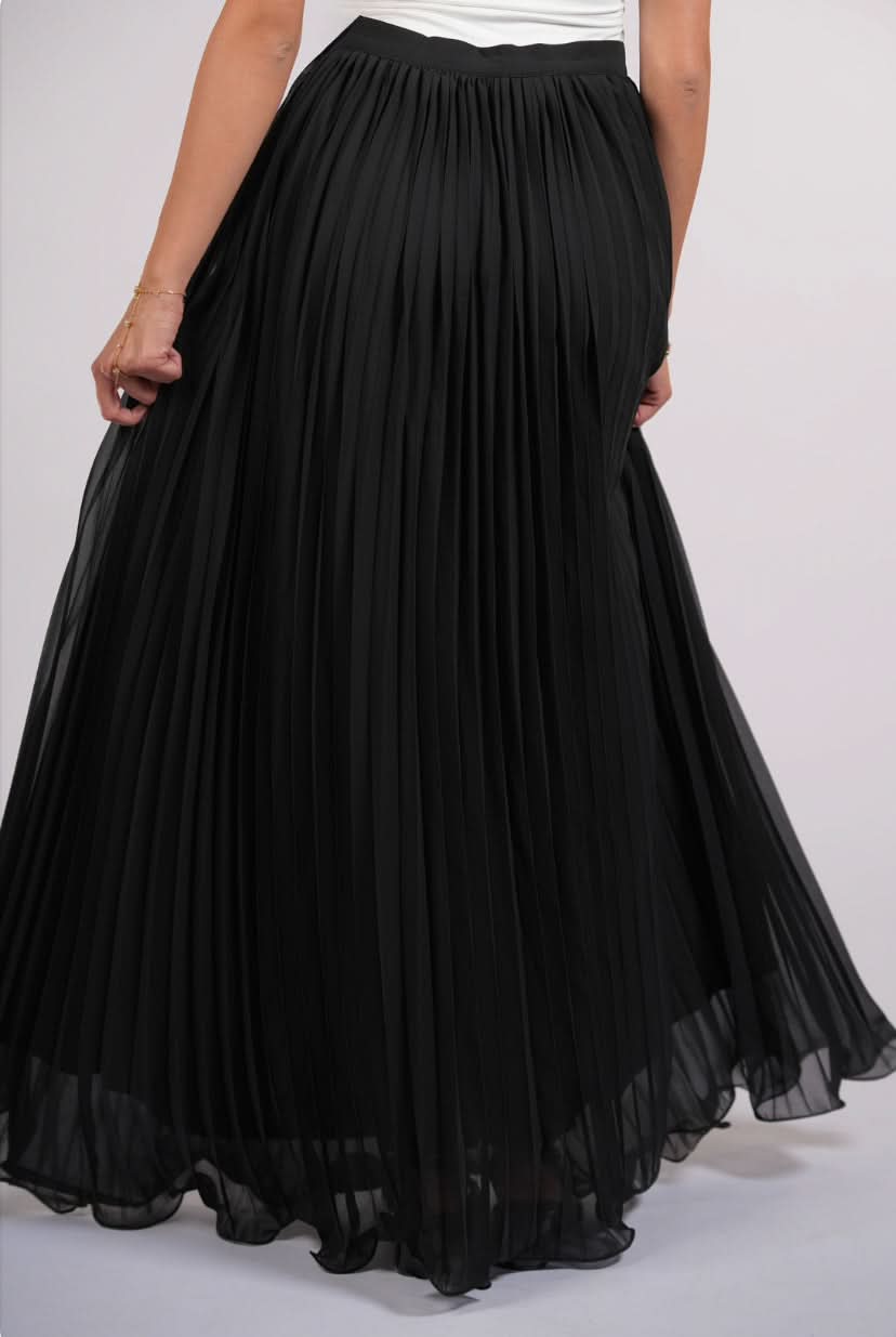 plisse skirt - black - Losyana.Shop