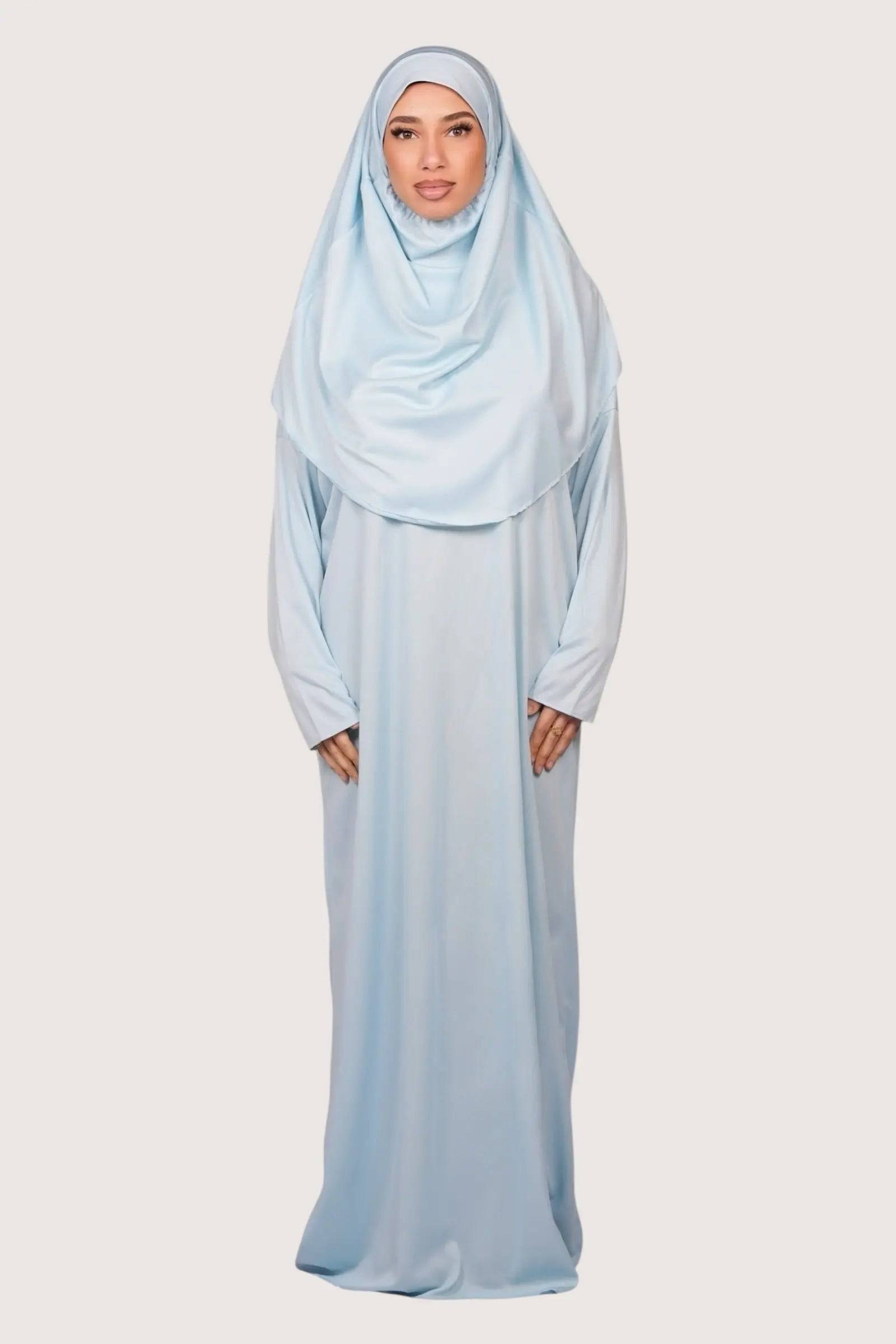 jersey abaya dress prayer - baby blue charity event