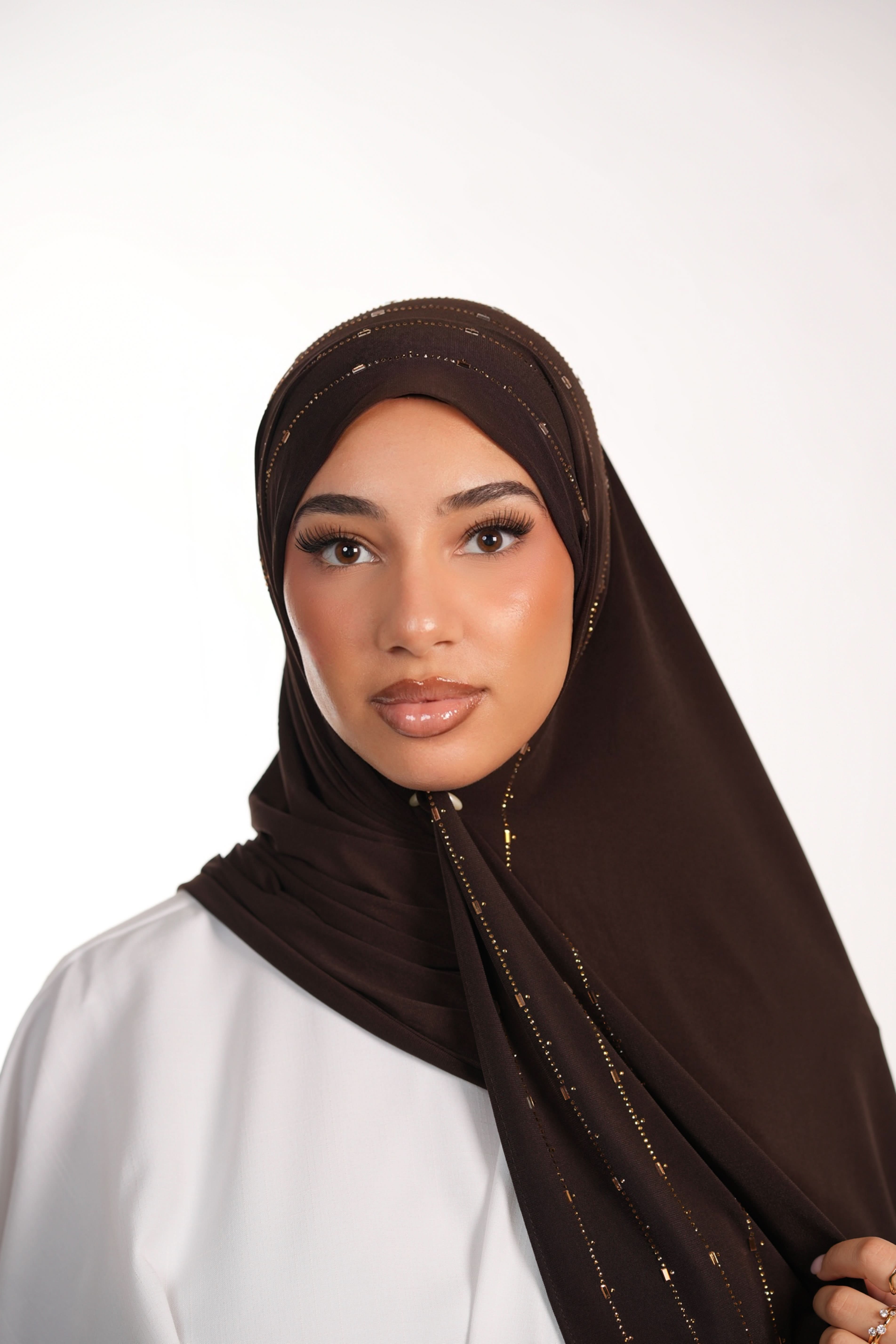 Premium Jersey Strass - espresso - Losyana.Shop