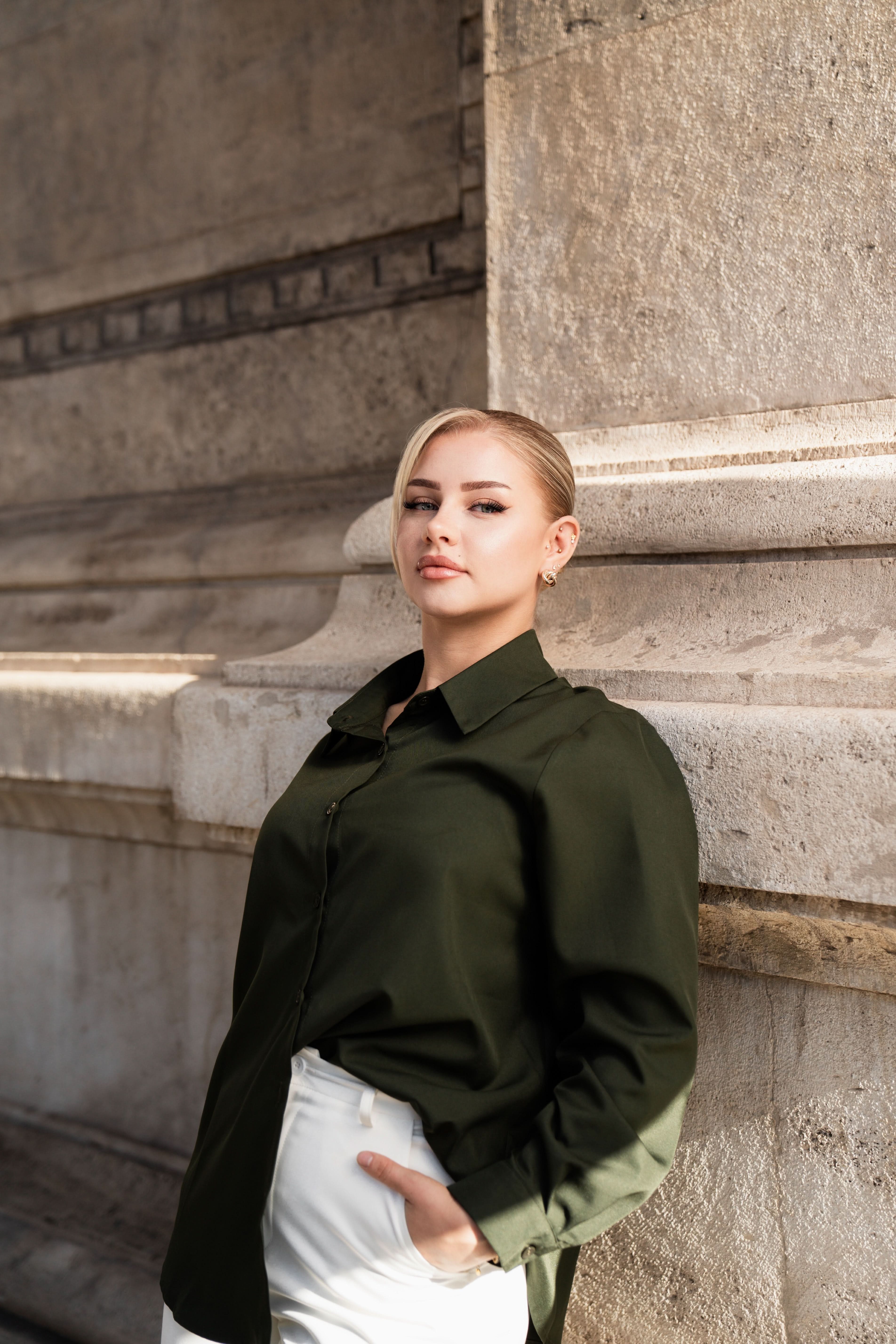 timeless blouse - khaki green - Losyana.Shop