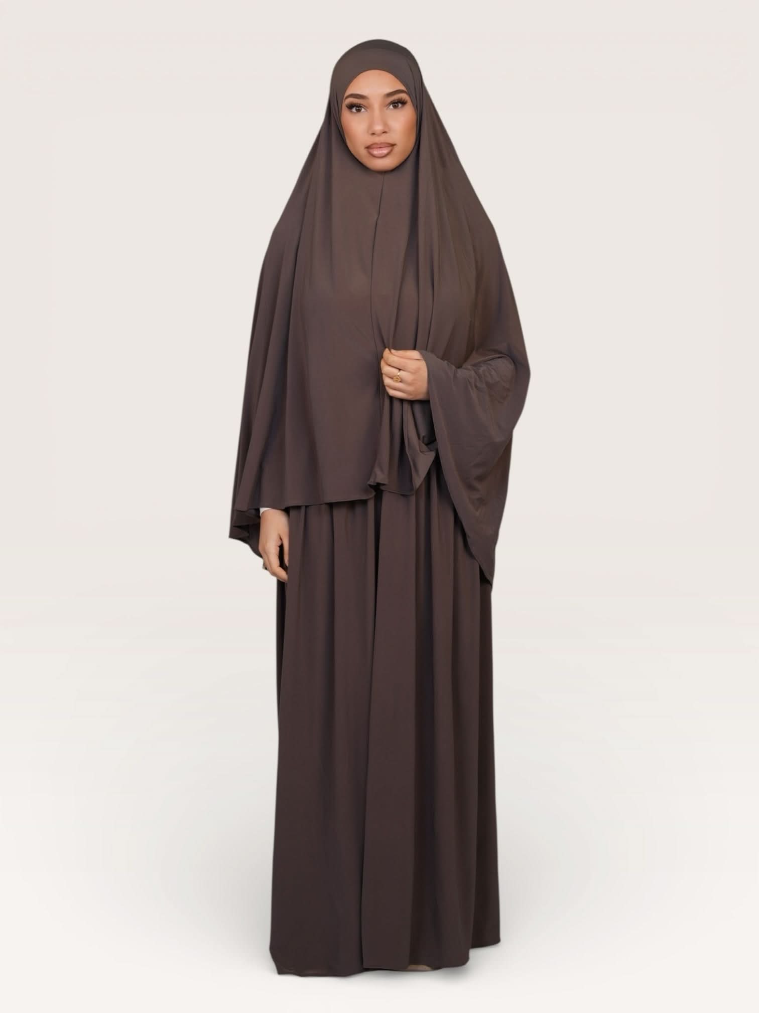 premium khimar set - mocca