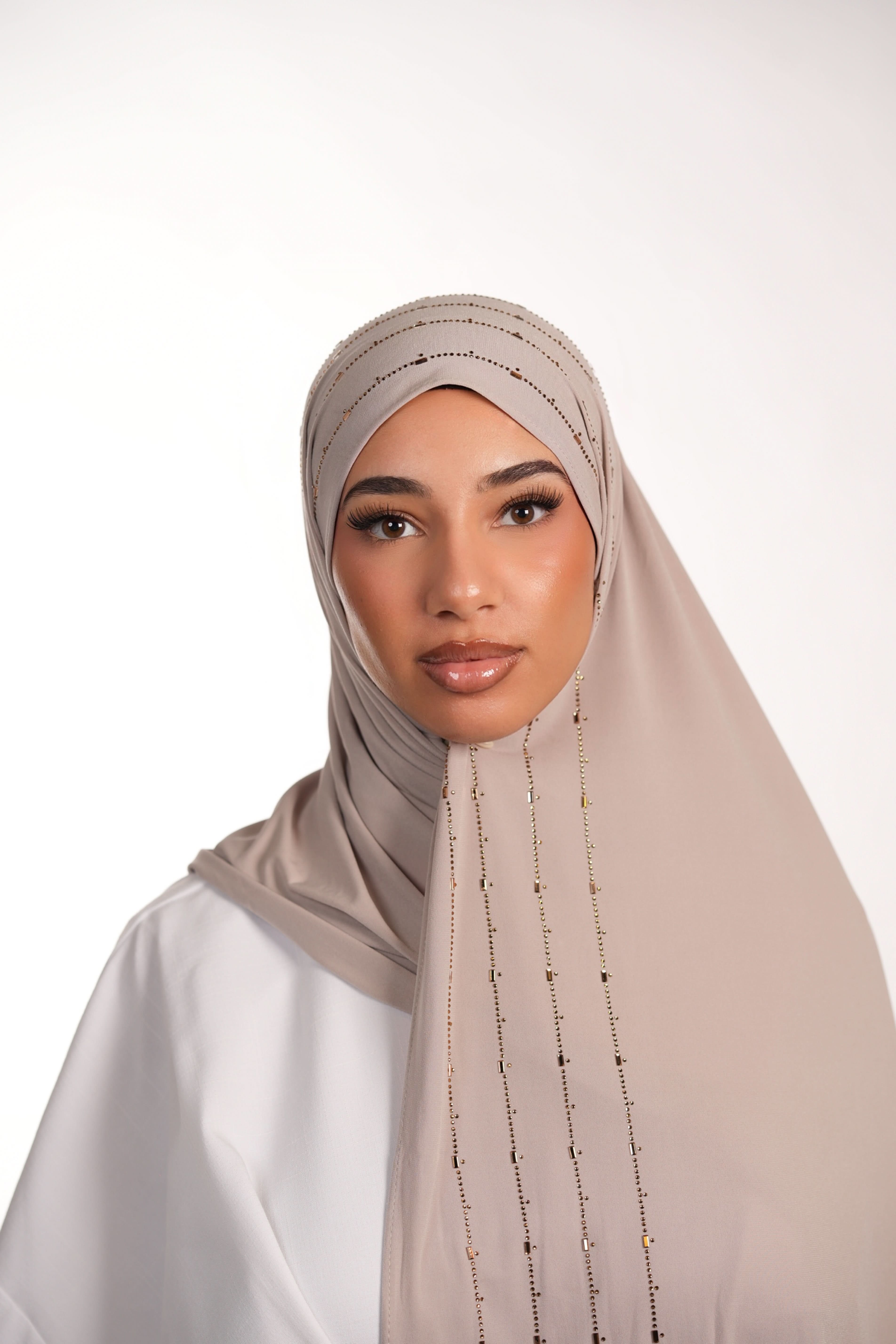 Premium Jersey Strass - nude grey - Losyana.Shop