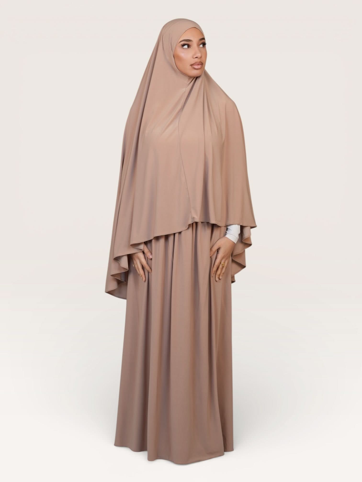 premium khimar set - beige - Losyana.Shop