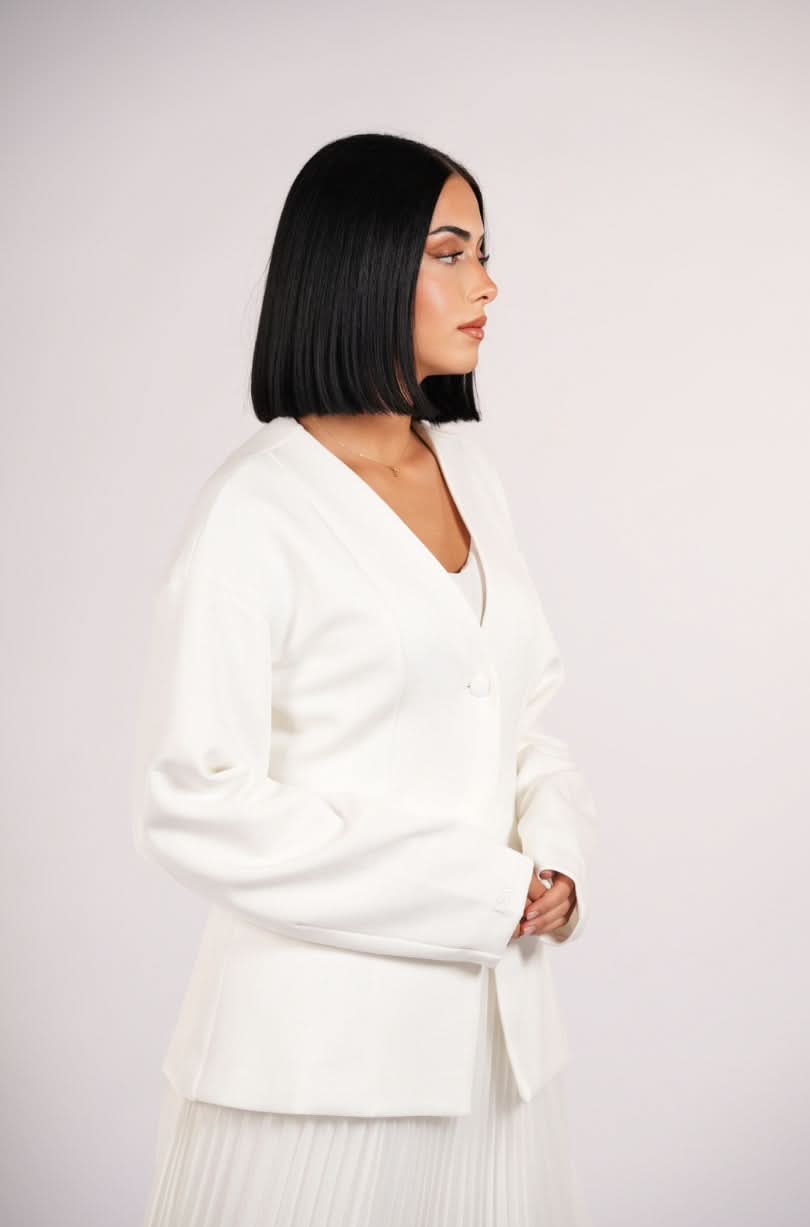 opera blazer - white - Losyana.Shop