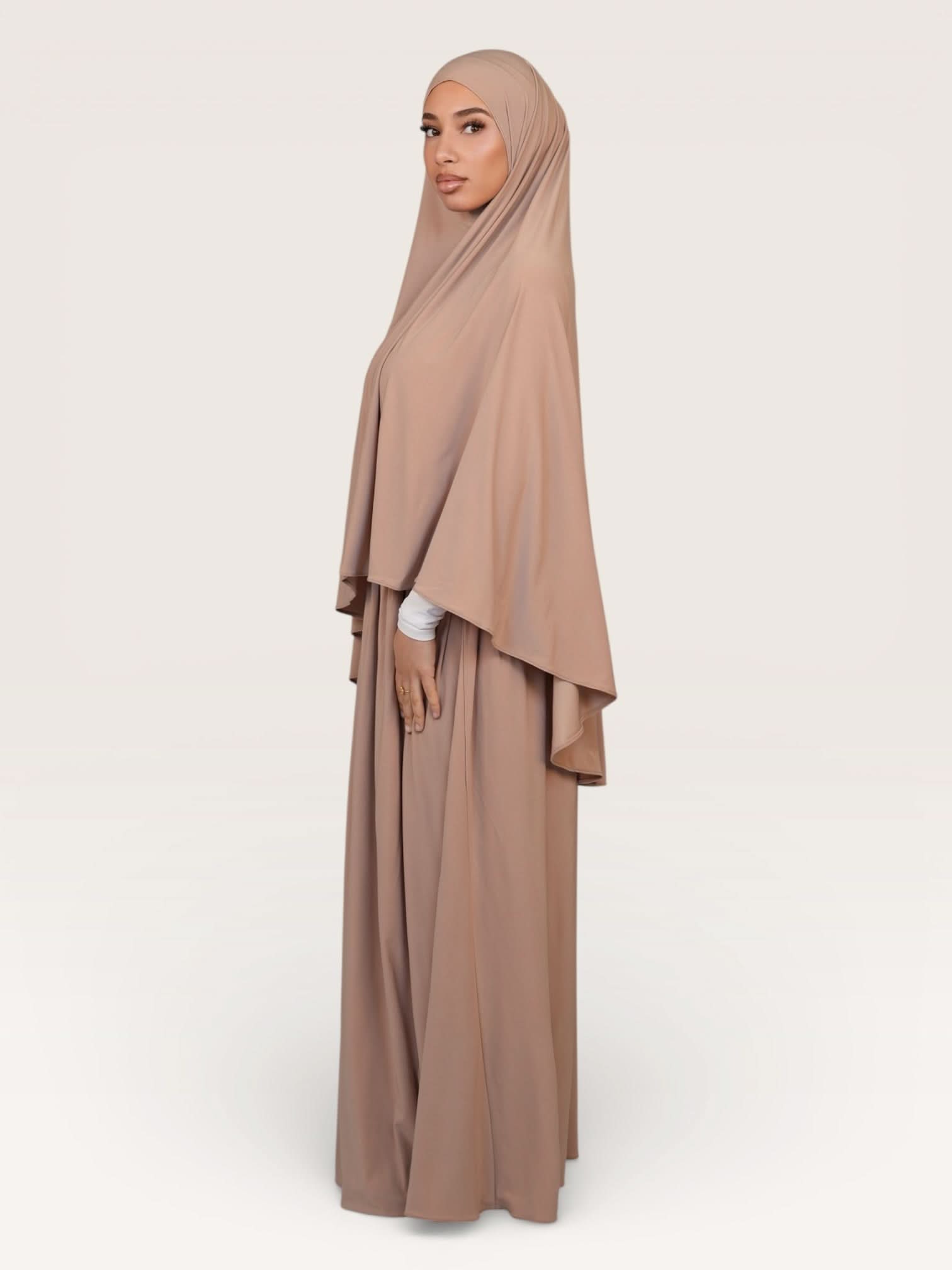 premium khimar set - beige - Losyana.Shop