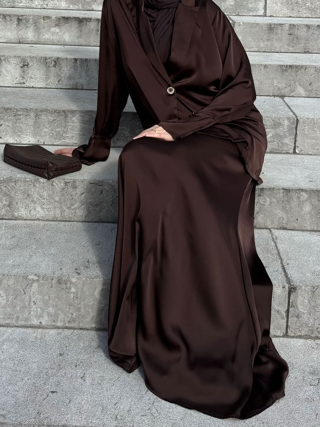 satin silk skirt - espresso