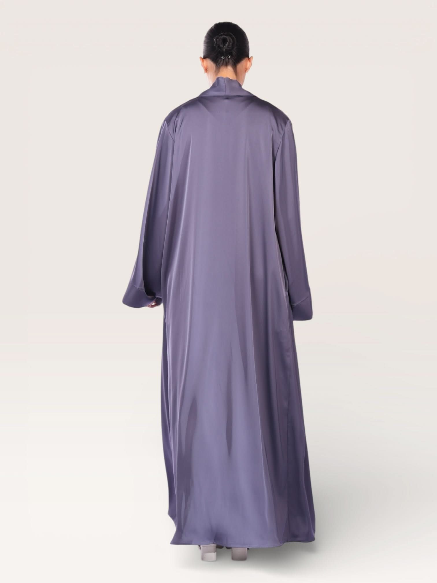 satin kimono abaya - midnight - Losyana.Shop