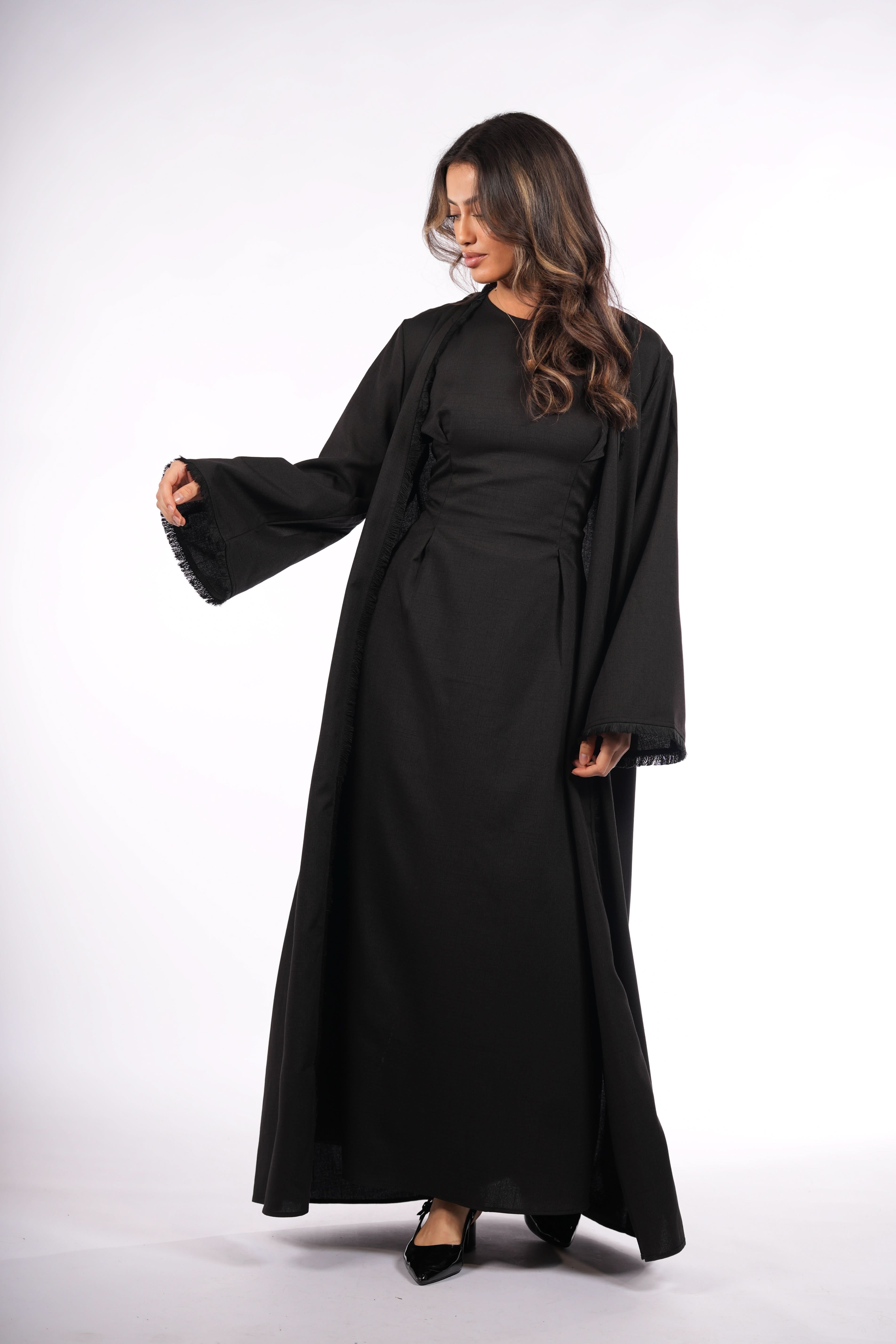 vienna corset & kimono - black - Losyana.Shop