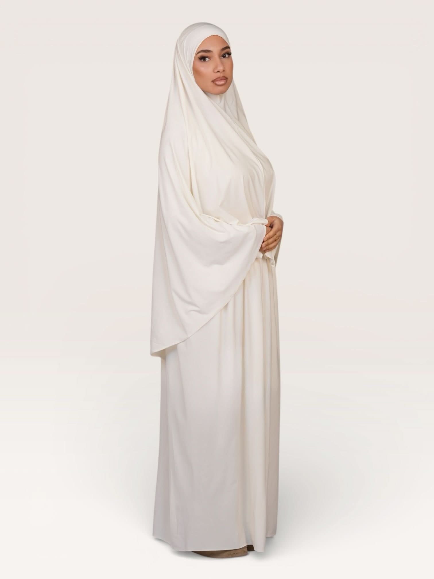 premium khimar set - white - Losyana.Shop