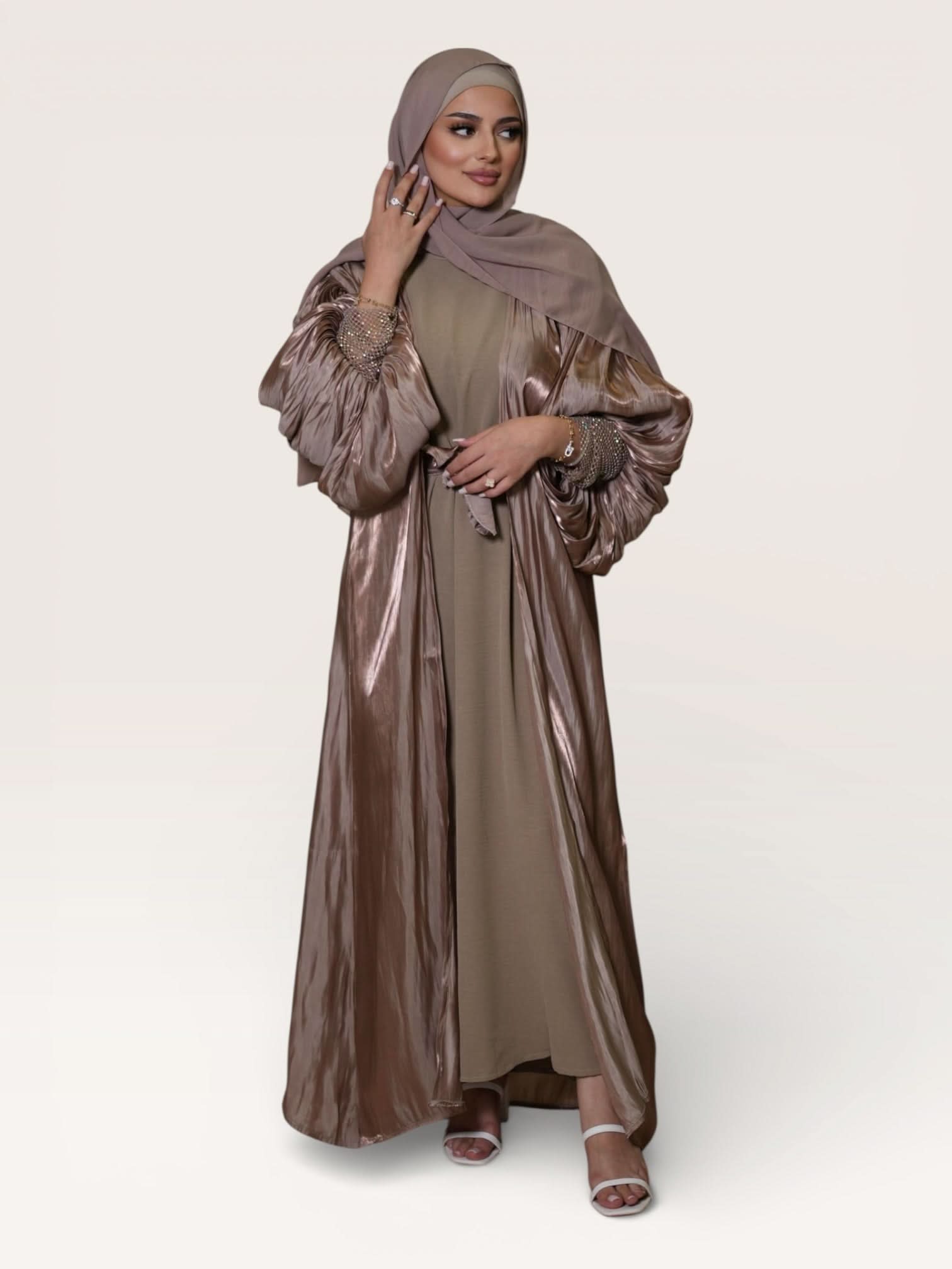 Abaya de Dubaï - beige doré