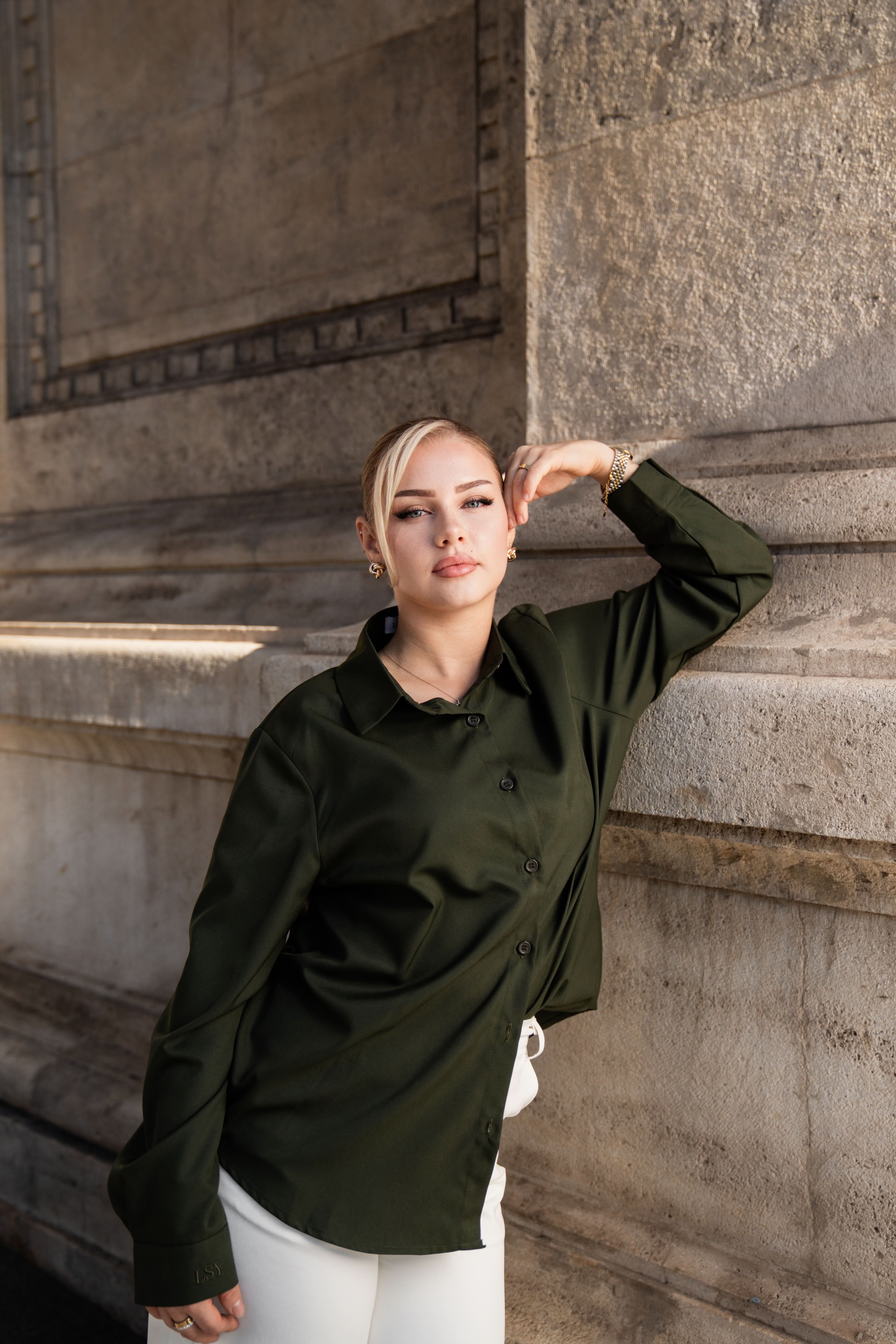 timeless blouse - khaki green - Losyana.Shop
