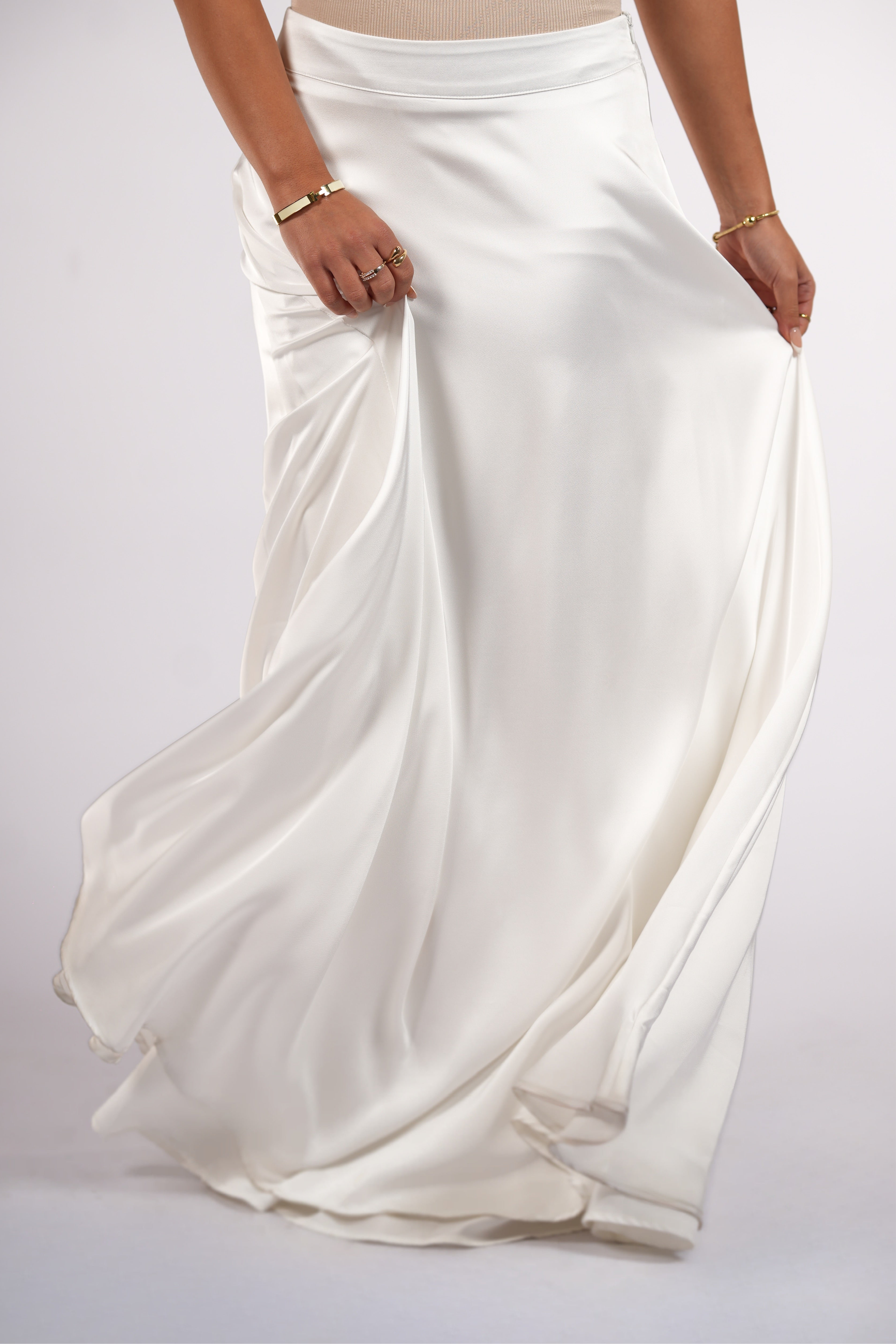 satin poésie - white - Losyana.Shop