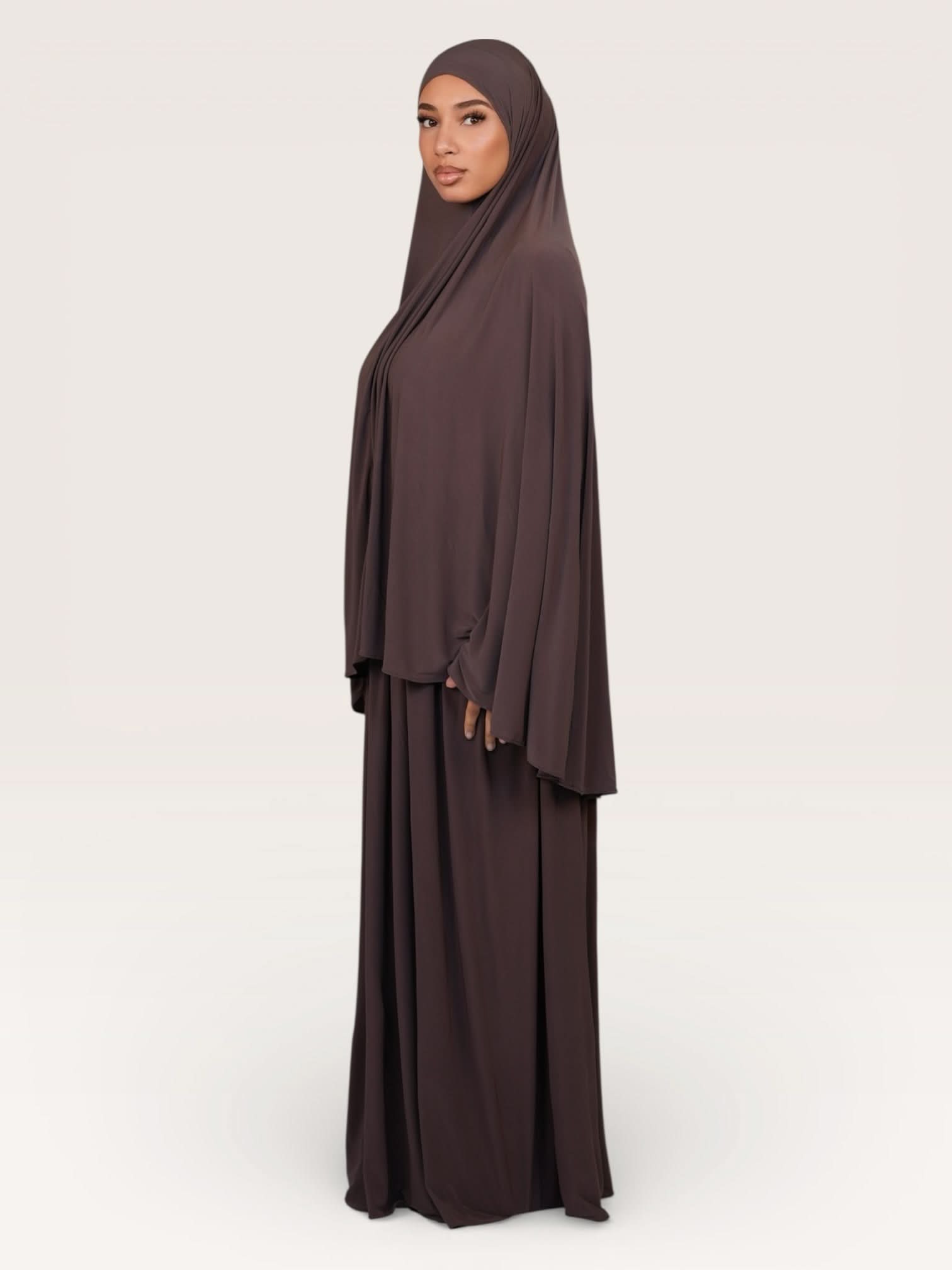 premium khimar set - espresso - Losyana.Shop