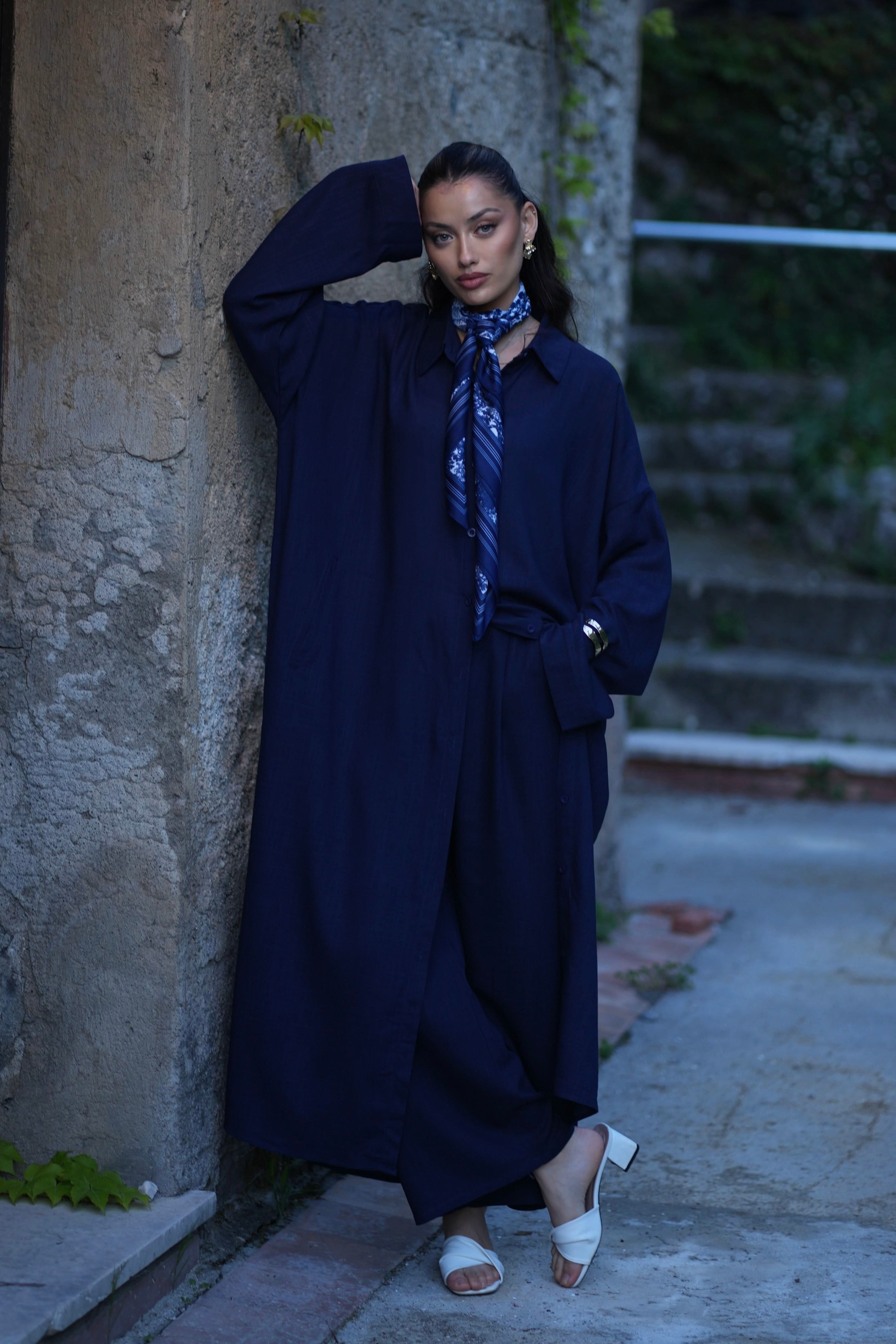 Palma Linen Set - navy