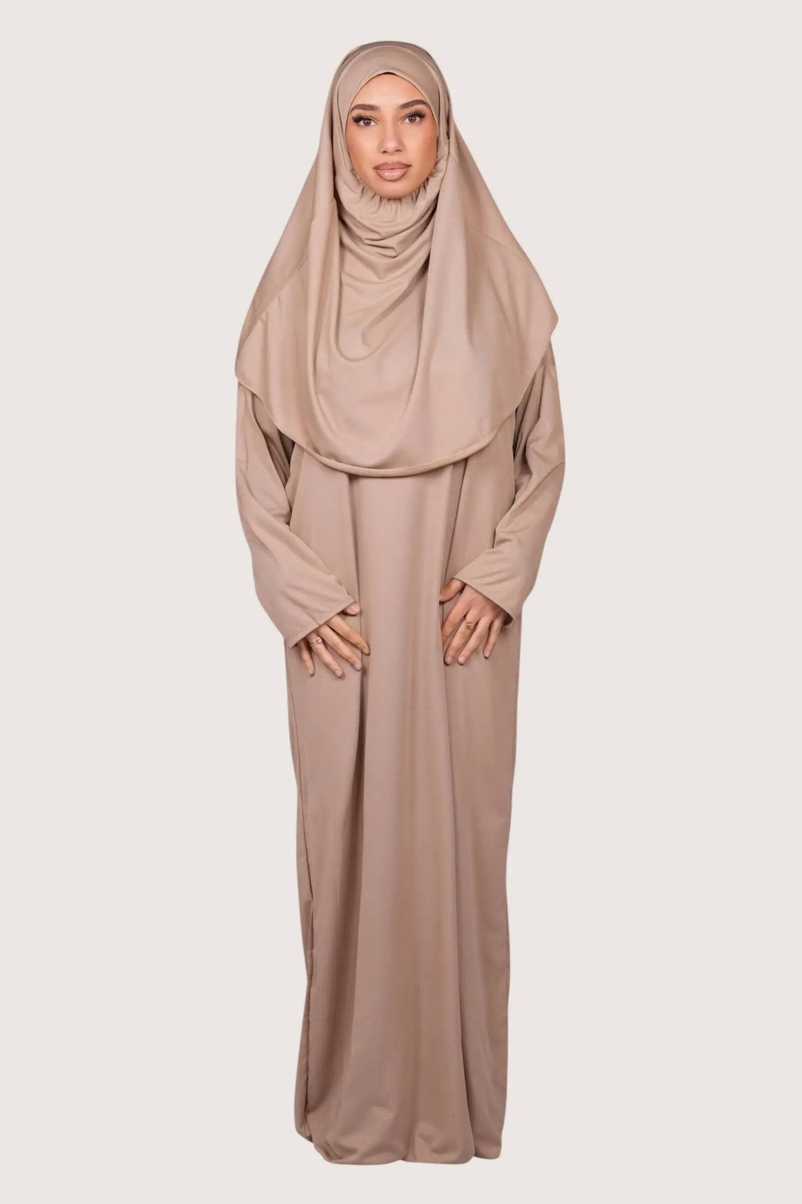 jersey dress abaya Cotton Jersey Abaya with Decorative Button Detailing XL / 60[+$4.99]