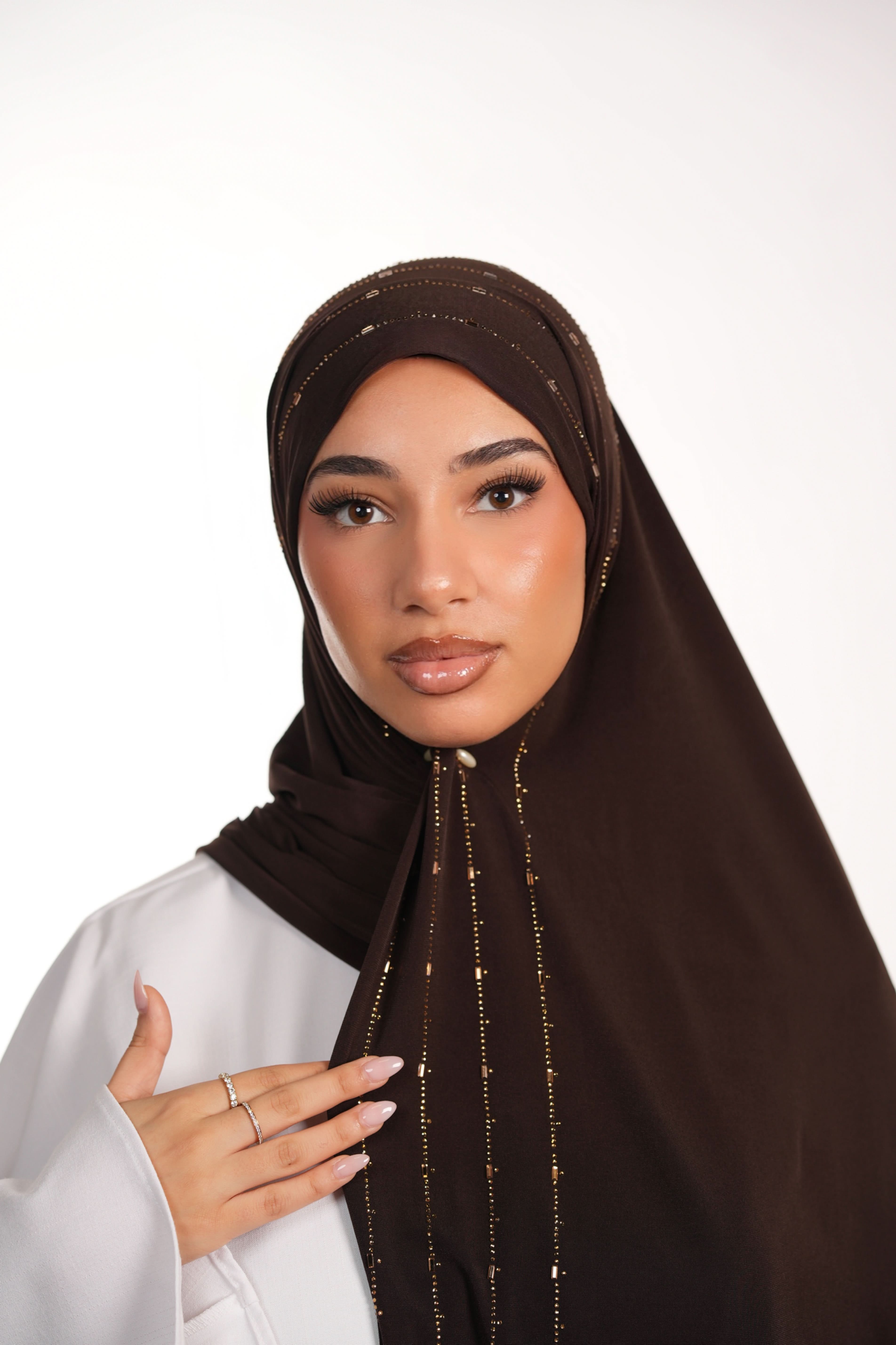 Premium Jersey Strass - espresso - Losyana.Shop